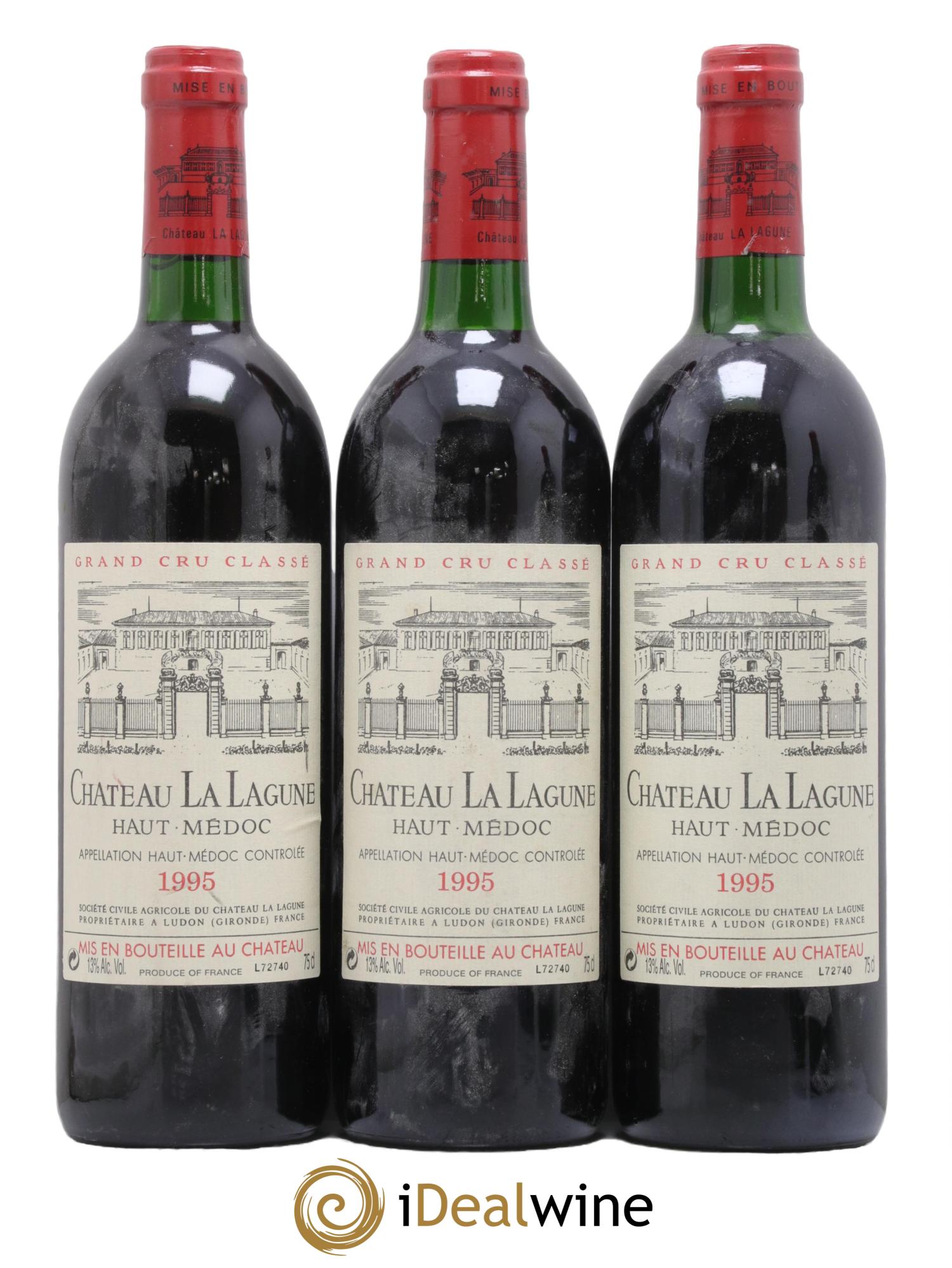 Château la Lagune 3ème Grand Cru Classé 1995 - Lot de 3 bouteilles - 0