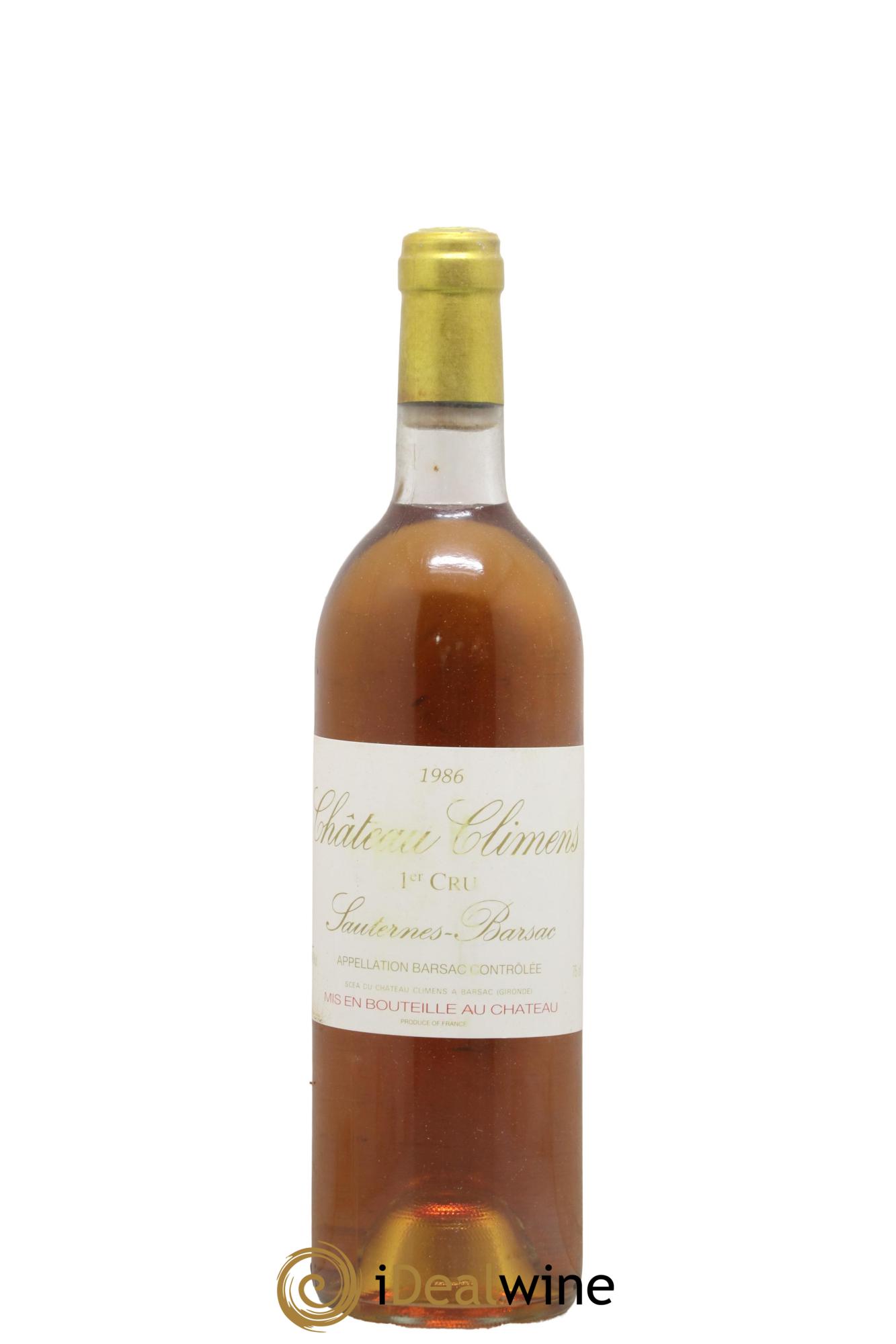 Château Climens 1er Grand Cru Classé 1986 - Posten von 1 Flasche - 0