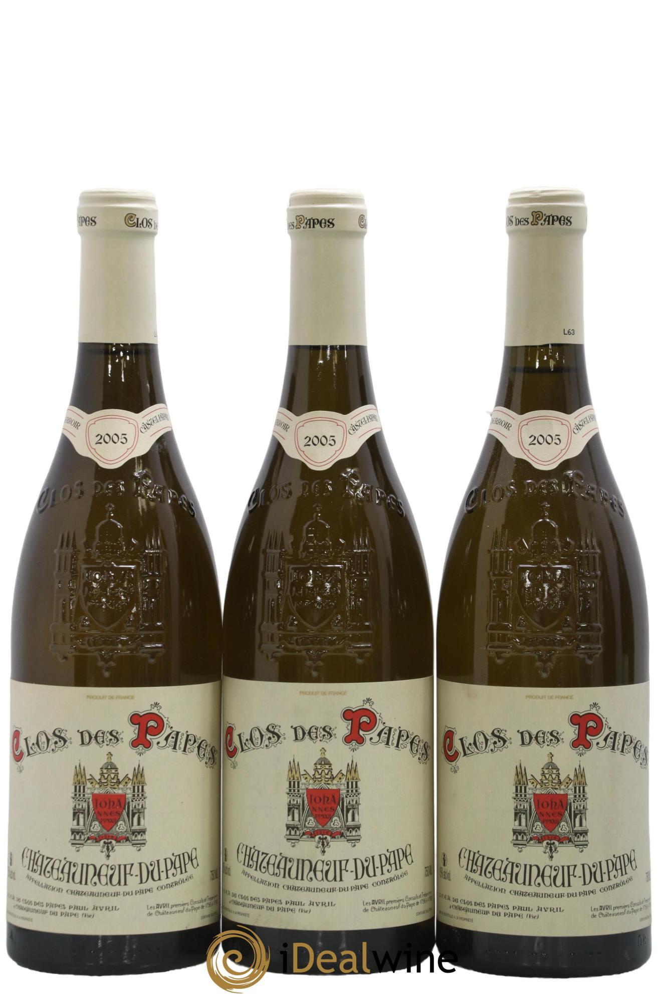 Châteauneuf-du-Pape Clos des Papes - Paul Avril 2005 - Lot of 3 bottles - 0