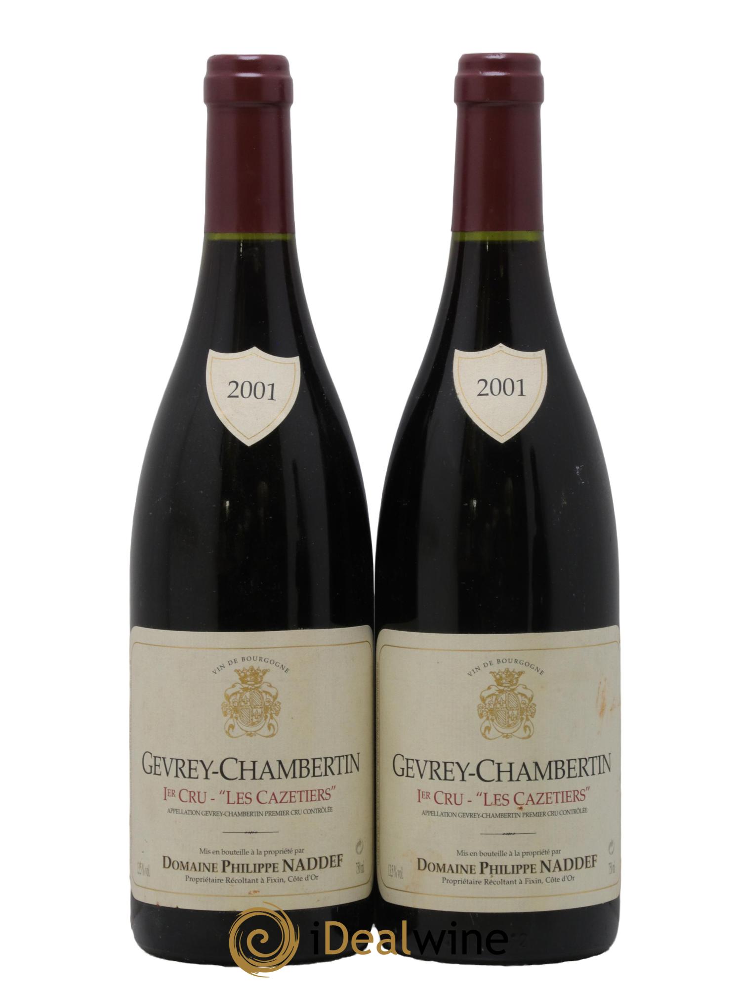Gevrey-Chambertin 1er Cru Les Cazetiers Philippe Naddef 2001 - Lot de 2 bouteilles - 0