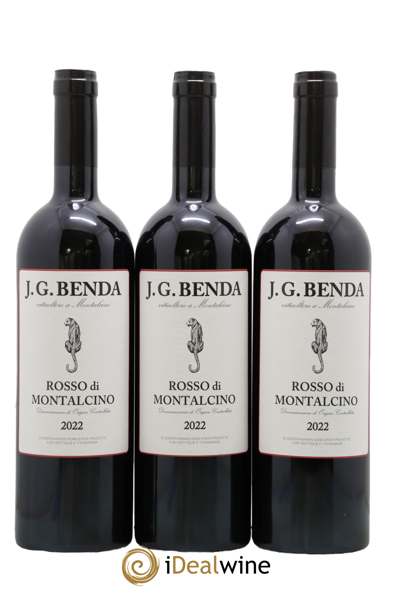 Rosso di Montalcino DOC J G Benda 2022 - Lot de 3 bouteilles - 0