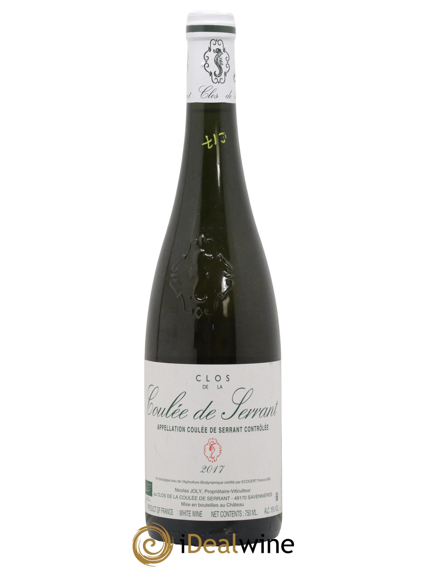 Savennières Clos de la Coulée de Serrant Vignobles de la Coulée de Serrant - Nicolas Joly 2017 - Lot de 1 bouteille - 0