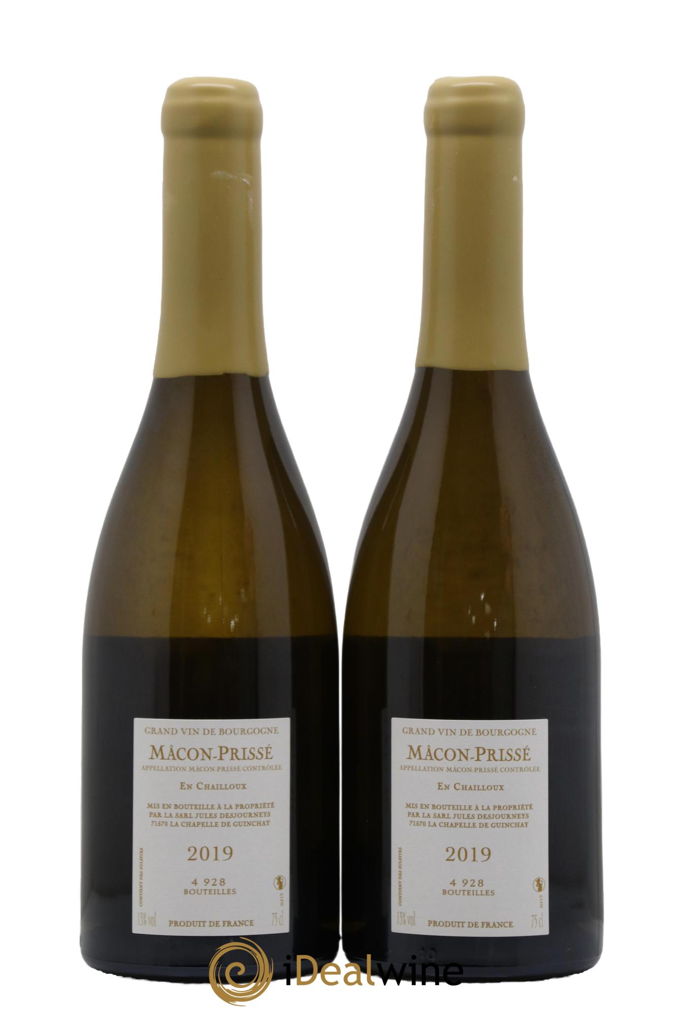 Mâcon Prissé En Chailloux J.Desjourneys 2019 - Lot de 2 bouteilles - 1