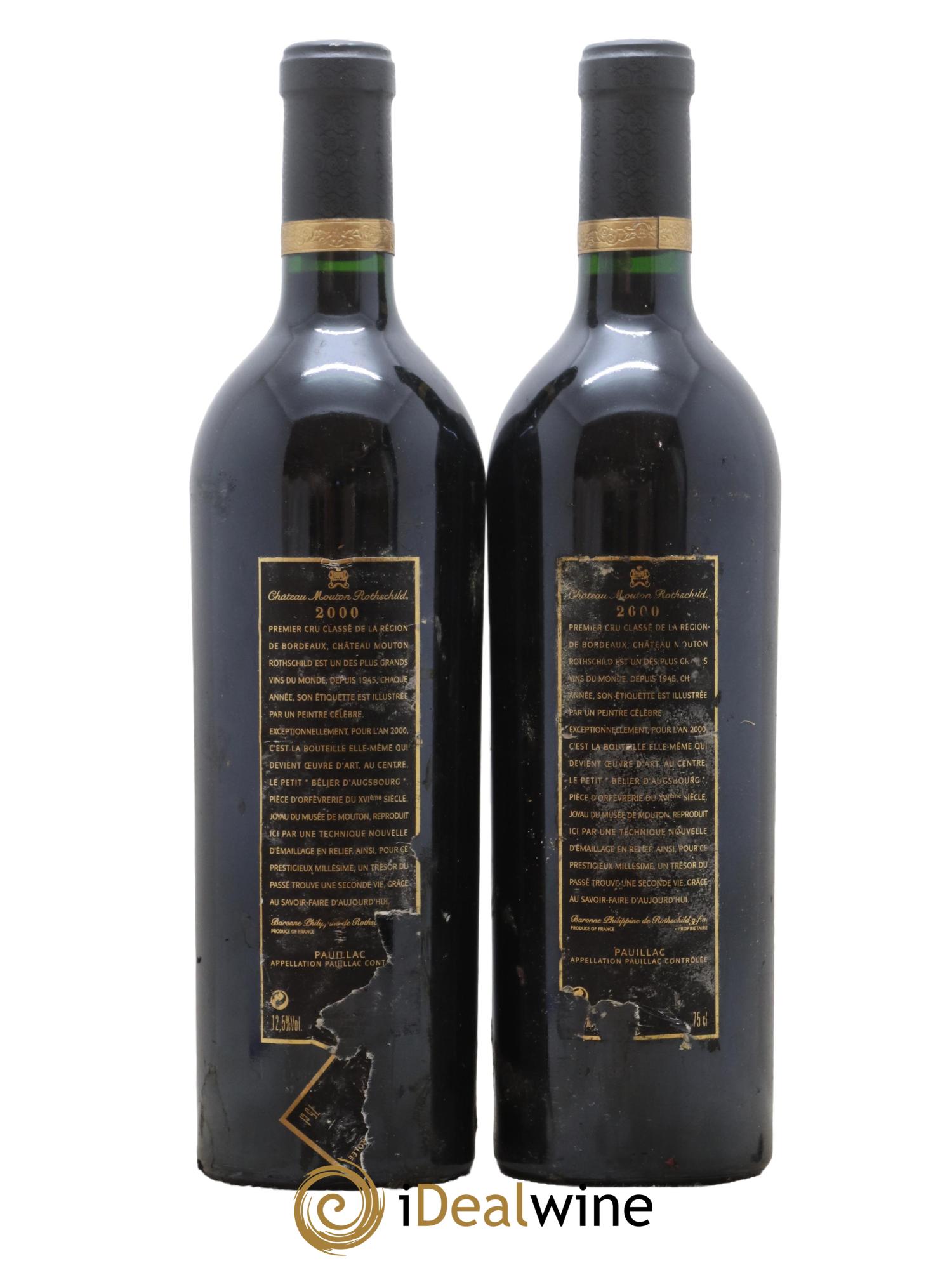 Château Mouton Rothschild 1er Grand Cru Classé 2000 - Lot de 2 bouteilles - 1