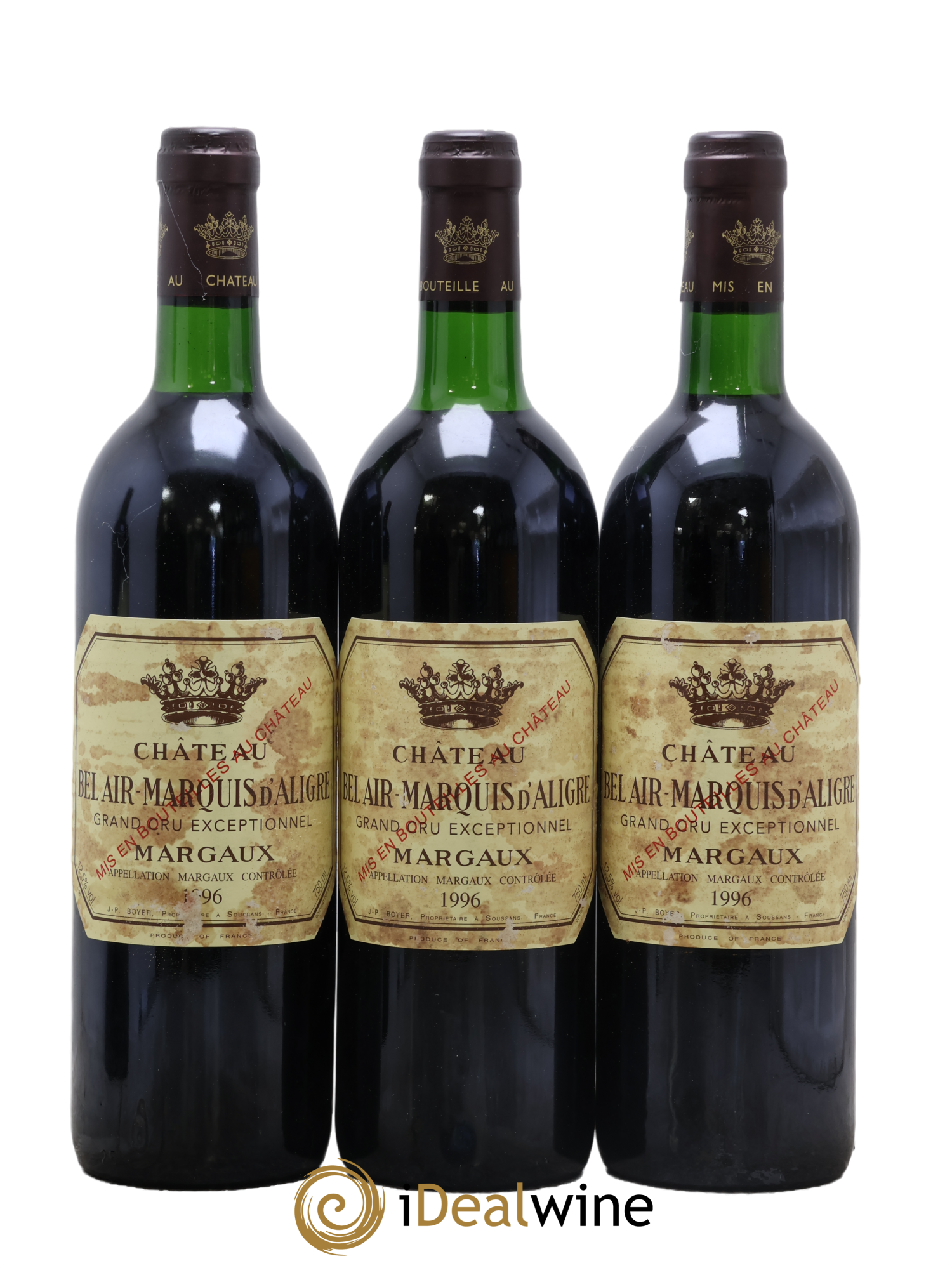 Château Bel Air Marquis d'Aligre 1996 - Lotto di 3 bottiglie - 0