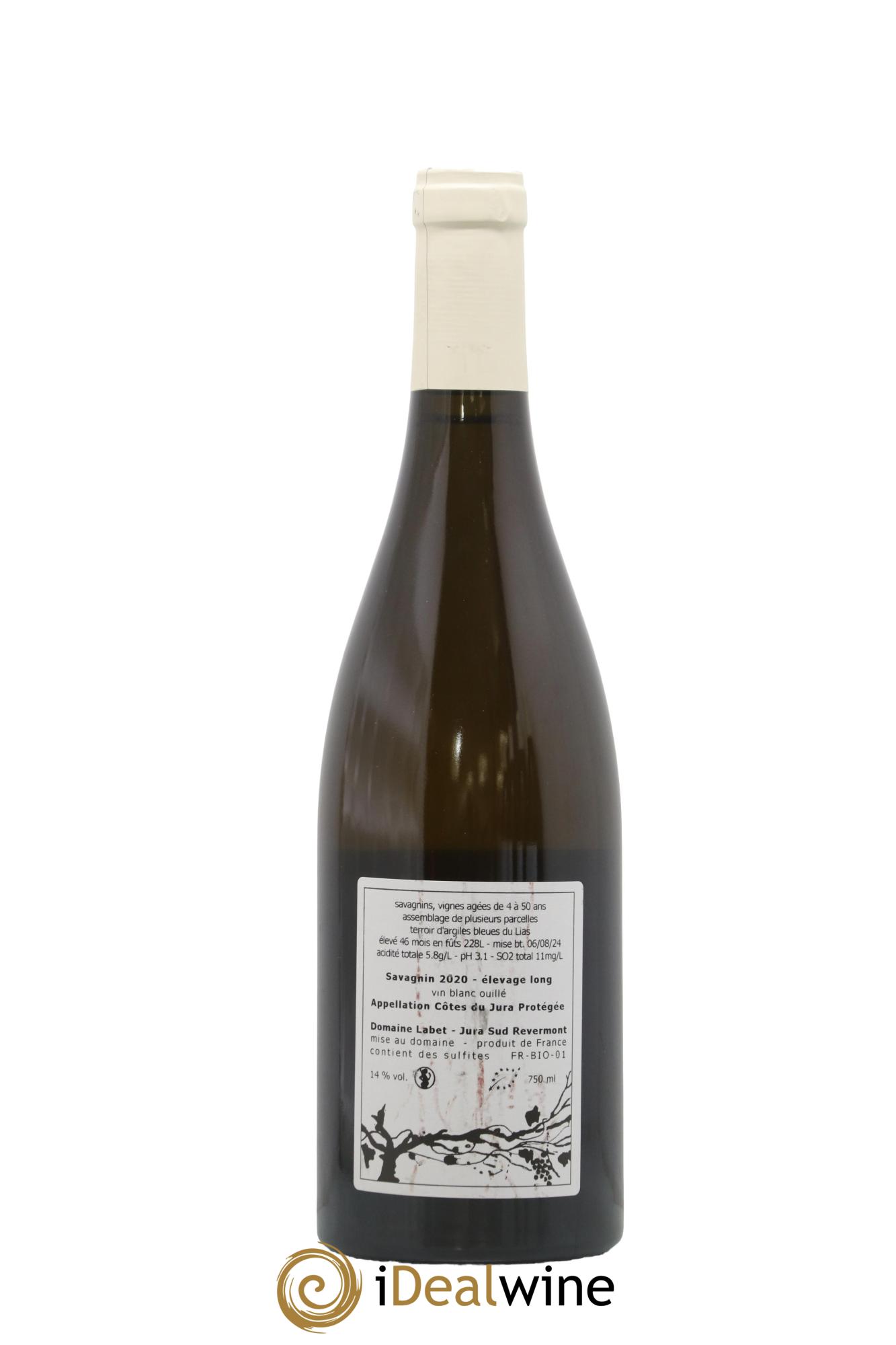 Côtes du Jura Savagnin Ouillé Elevage Long Labet (Domaine) 2020 - Lot of 1 bottle - 1