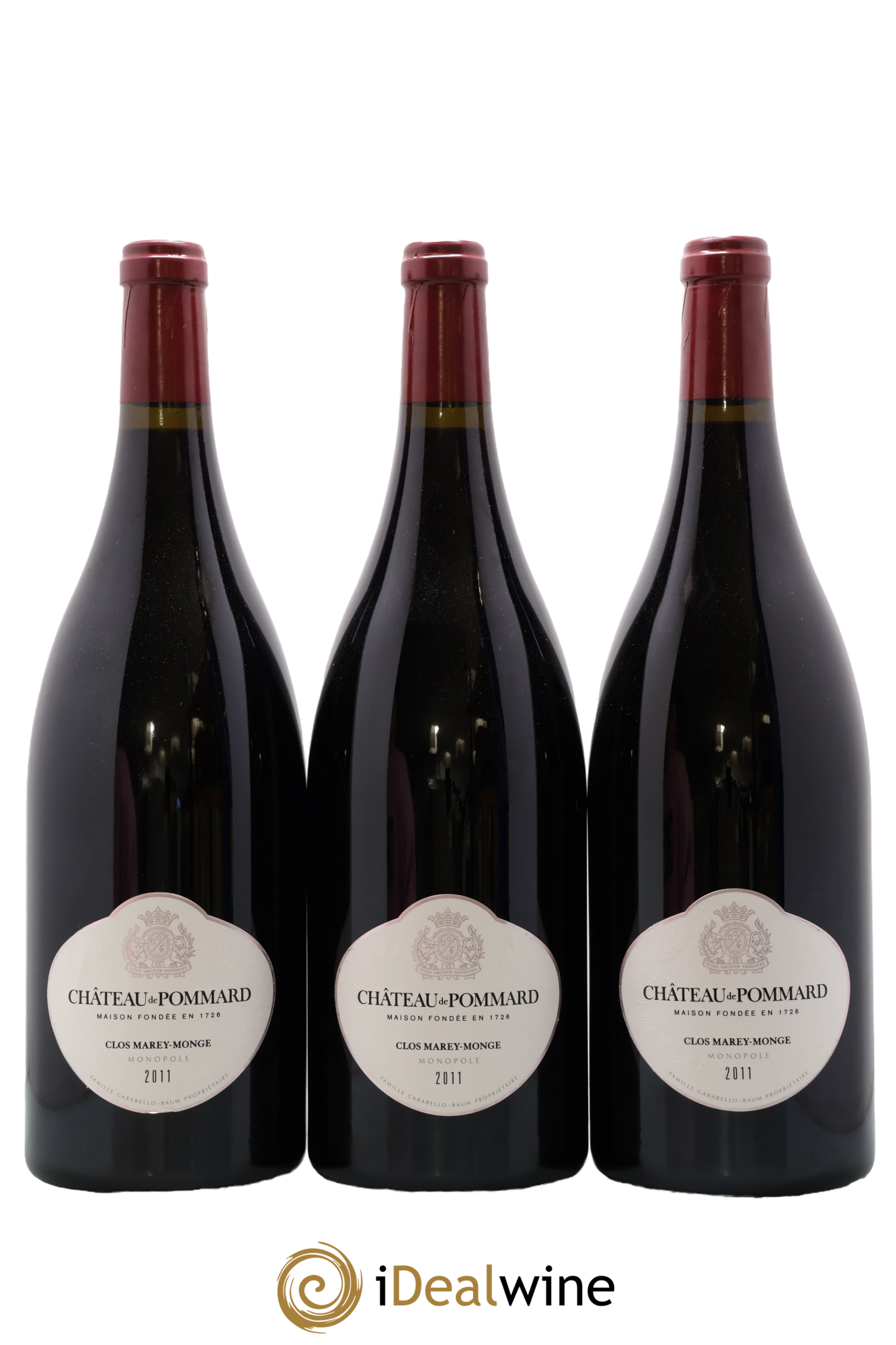 Pommard Clos Marey-Monge Monopole Château de Pommard 2011 - Lote de 3 Magnum - 0