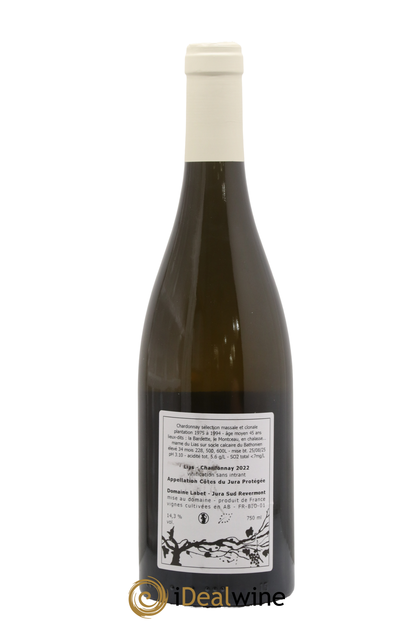 Côtes du Jura Chardonnay Lias Romain - Julien - Charline Labet 2022 - Lot de 1 bouteille - 1