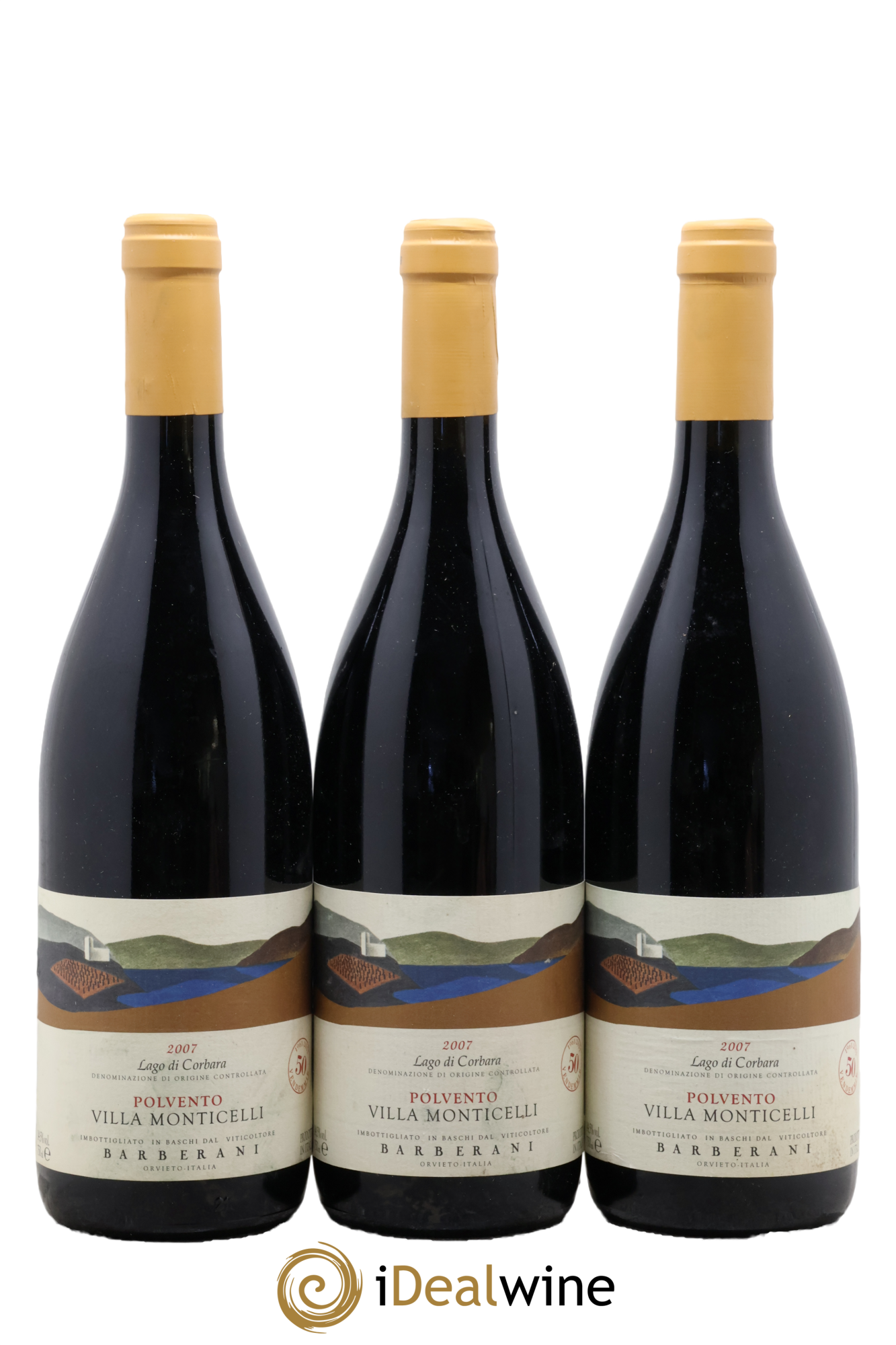 Ombrie Barberani Villa Monticelli Polvento Largo di Corbara 2007 - Lot de 3 bouteilles - 0