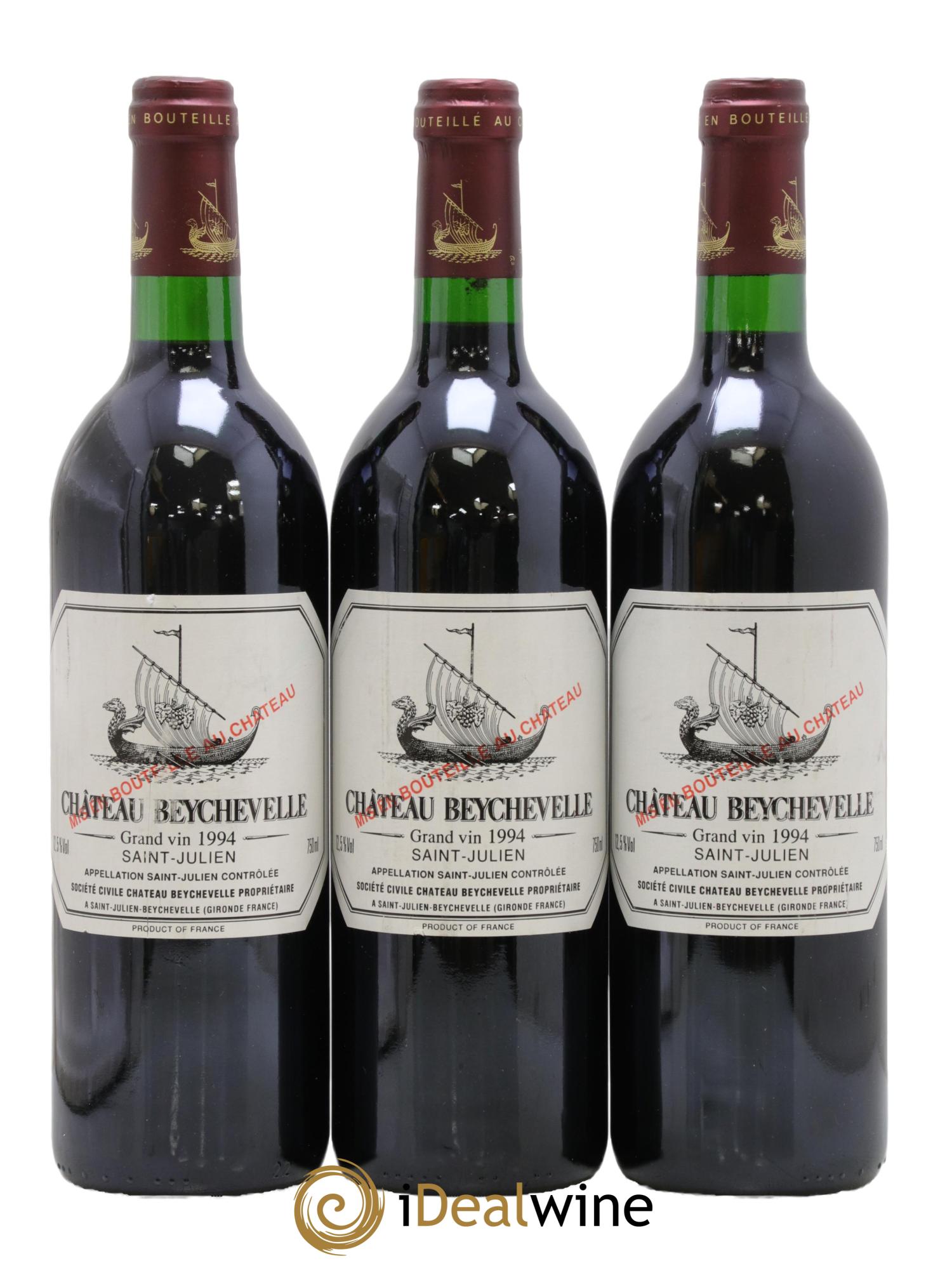 Château Beychevelle 4ème Grand Cru Classé 1994 - Lot of 3 bottles - 0