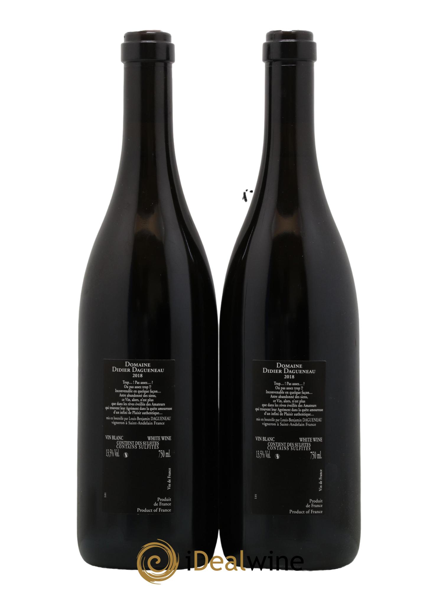 Vin de France (anciennement Pouilly-Fumé) Silex Dagueneau (Domaine Didier - Louis-Benjamin) 2018 - Lot de 2 bouteilles - 1