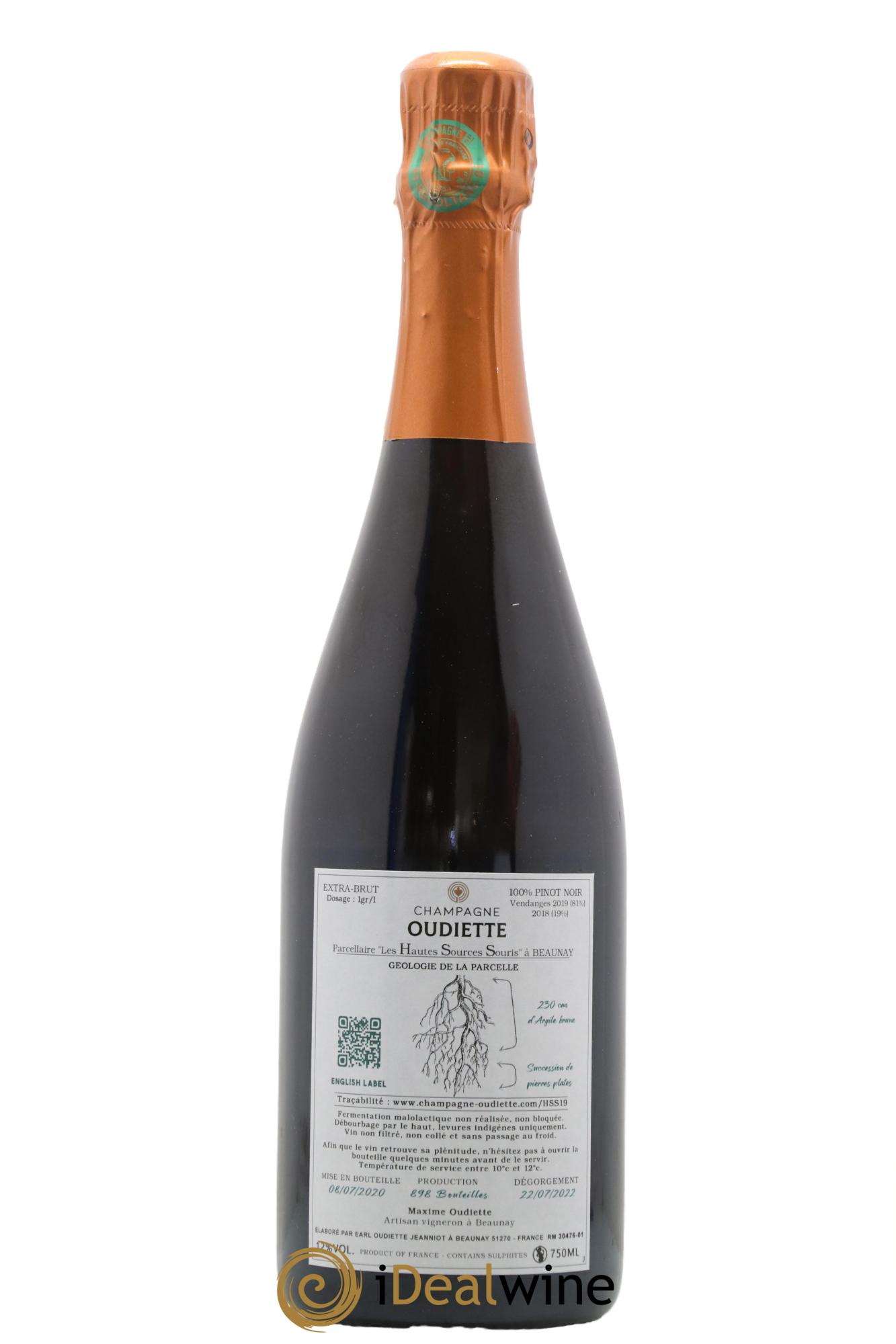Champagne HSS Les Hautes Sources Souris Oudiette - Lot de 1 bouteille - 1