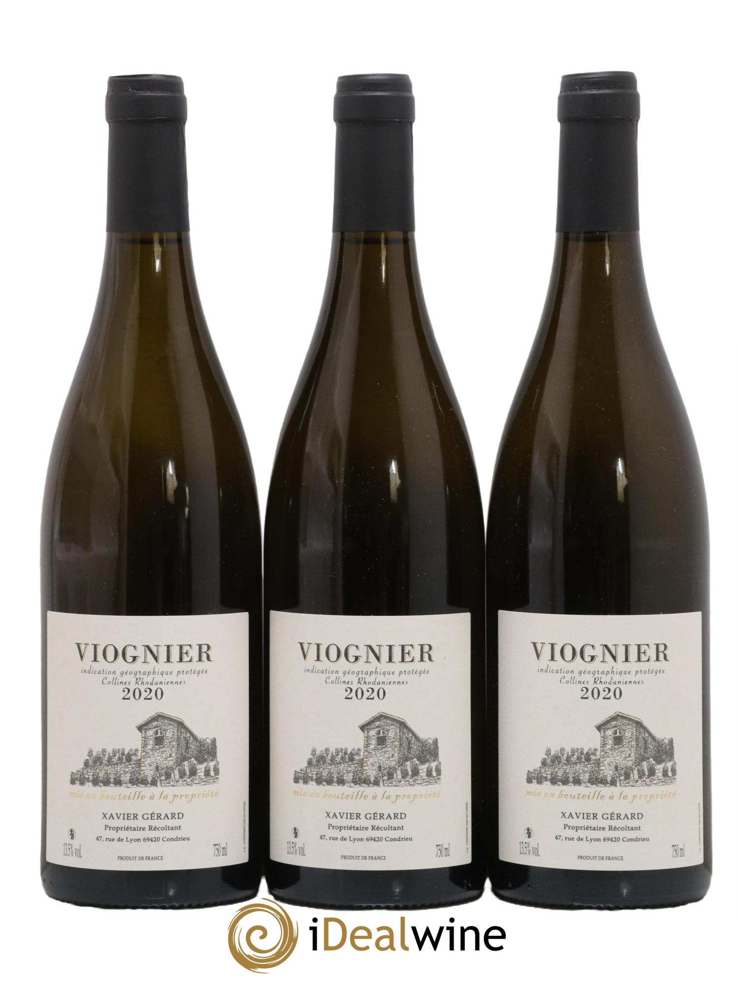 Collines Rhodaniennes Viognier Domaine Xavier Gerard 2020 - Lot de 3 bouteilles - 0