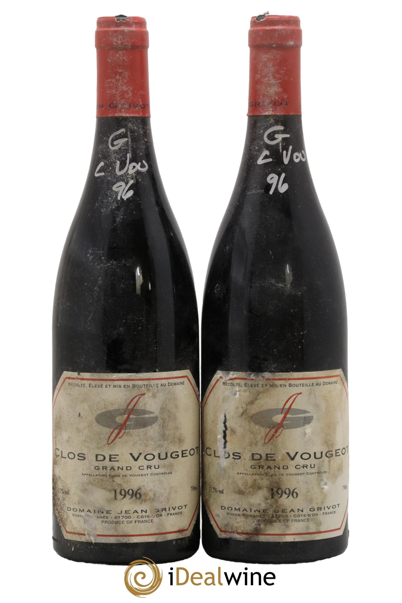 Clos de Vougeot Grand Cru Jean Grivot 1996 - Lotto di 2 bottiglie - 0