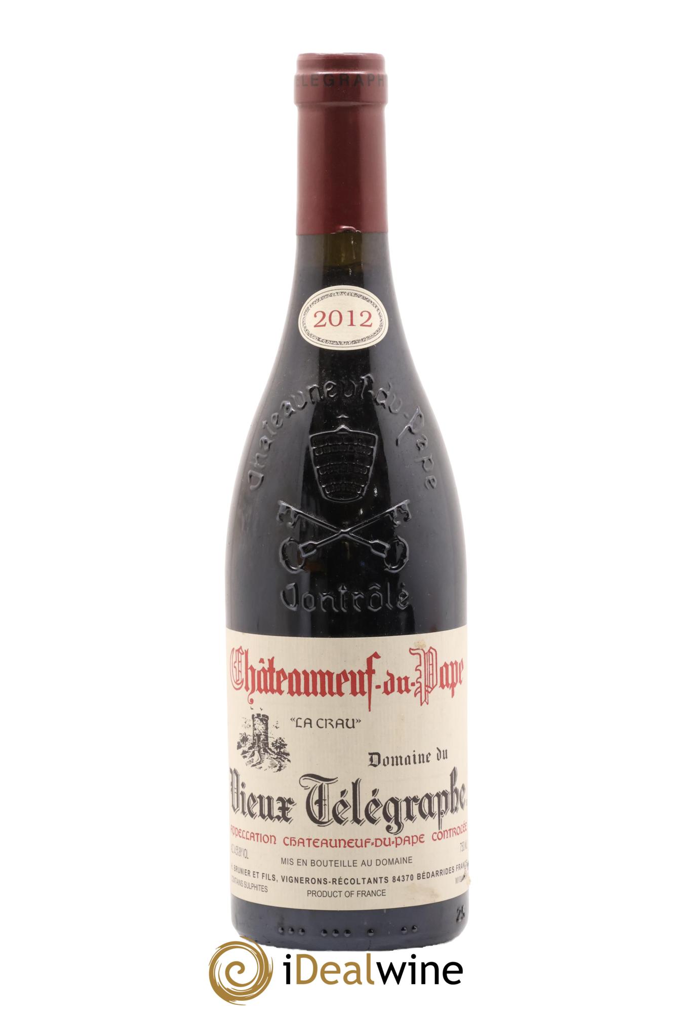 Châteauneuf-du-Pape Vieux Télégraphe (Domaine du) Vignobles Brunier 2012 - Lot de 1 bouteille - 0