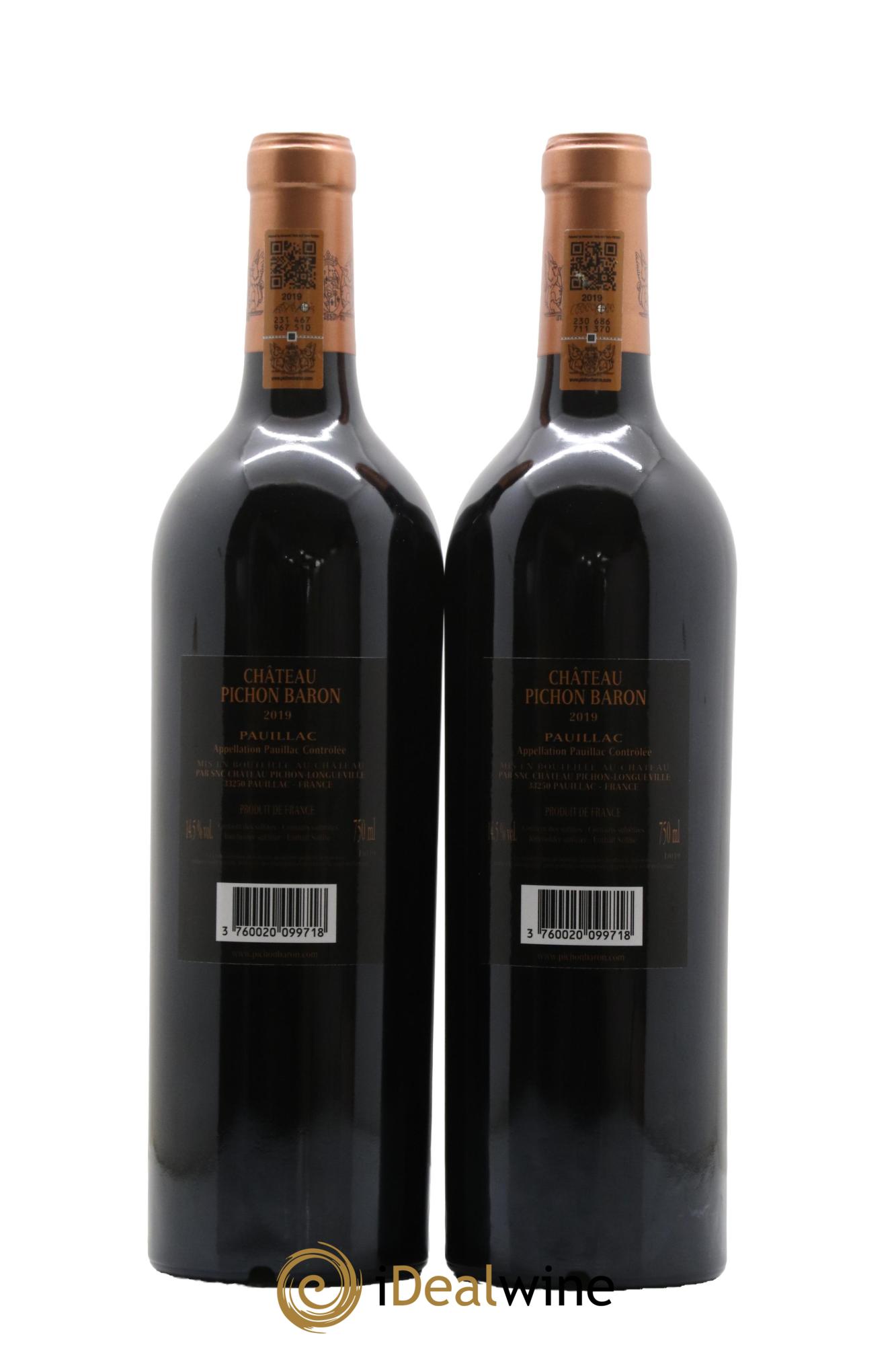 Pichon Longueville Baron 2ème Grand Cru Classé 2019 - Lot de 2 bouteilles - 1
