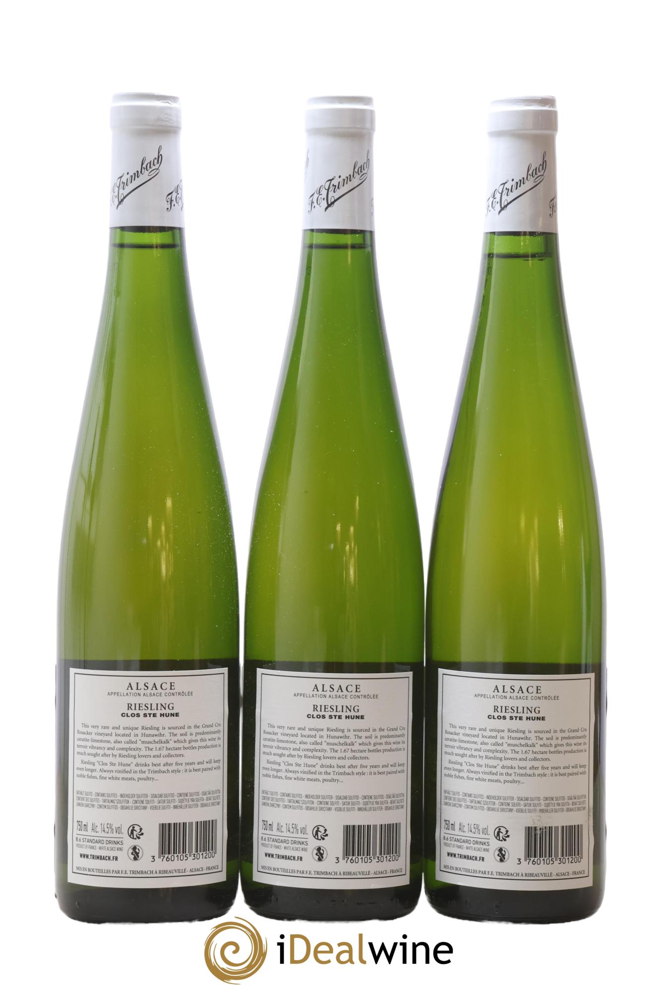 Alsace Riesling Clos Sainte-Hune Trimbach (Domaine) 2015 - Lot de 3 bouteilles - 1