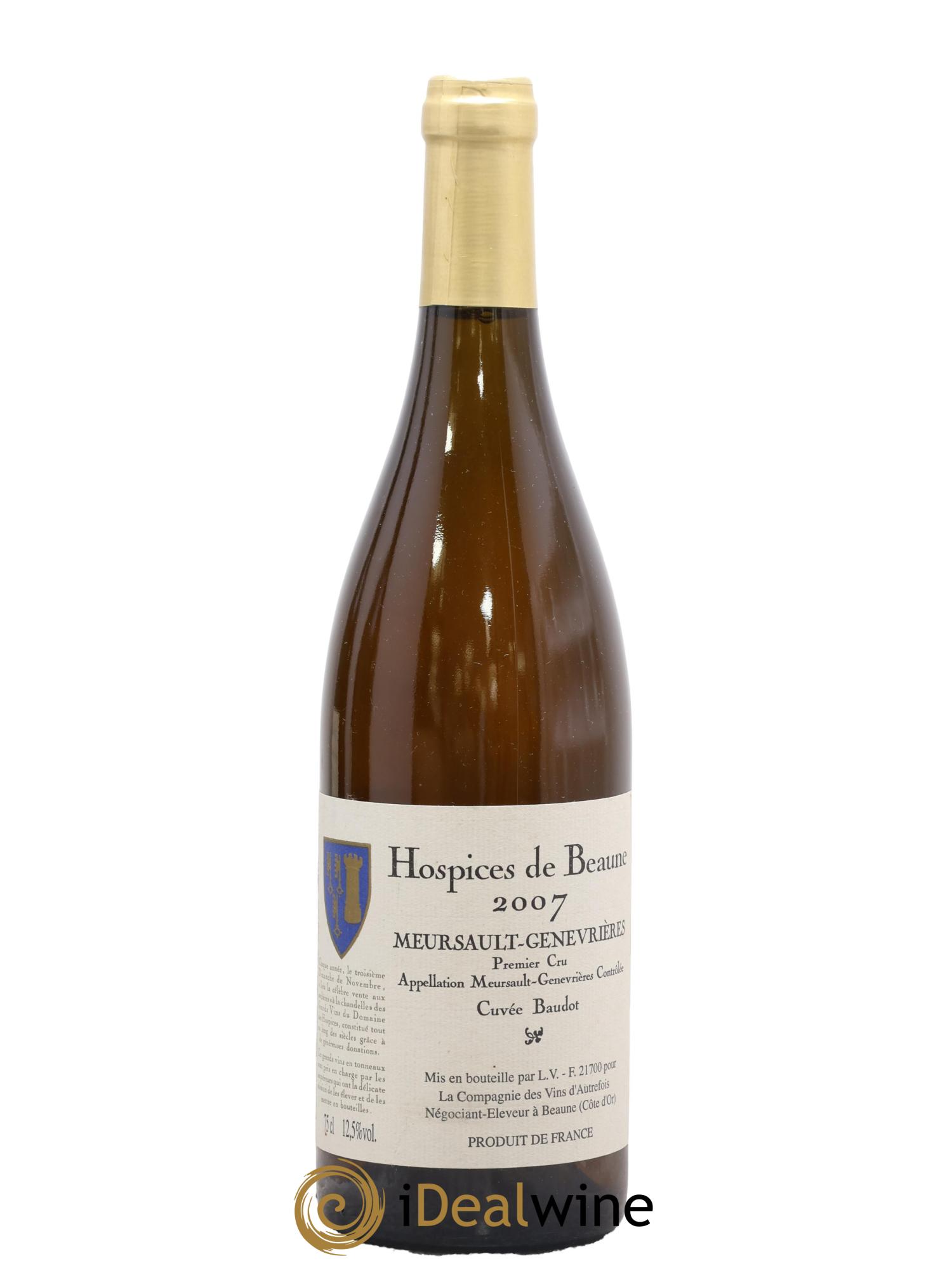 Meursault 1er Cru Genevrières Cuvée Baudot Hospices De Beaune 2007 - Lot de 1 bouteille - 0