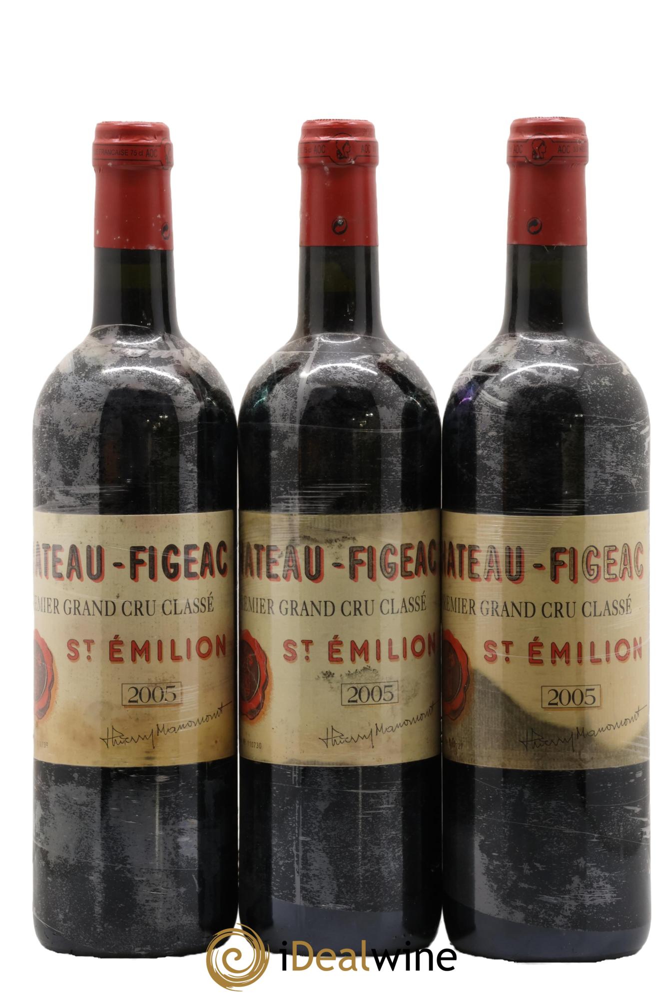 Château Figeac 1er Grand Cru Classé A 2005 - Lote de 3 botellas - 0