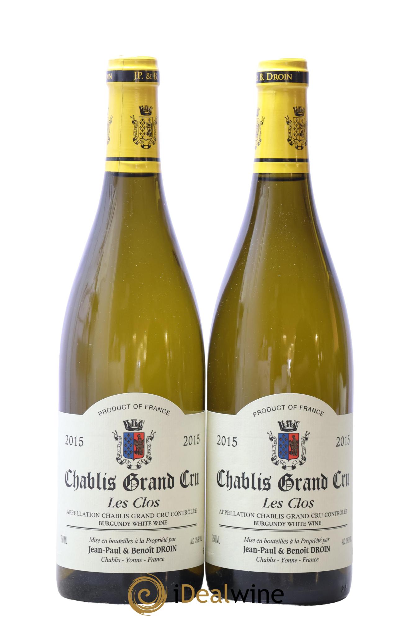 Chablis Grand Cru Les Clos Jean-Paul & Benoît Droin (Domaine) 2015 - Lot de 2 bouteilles - 0