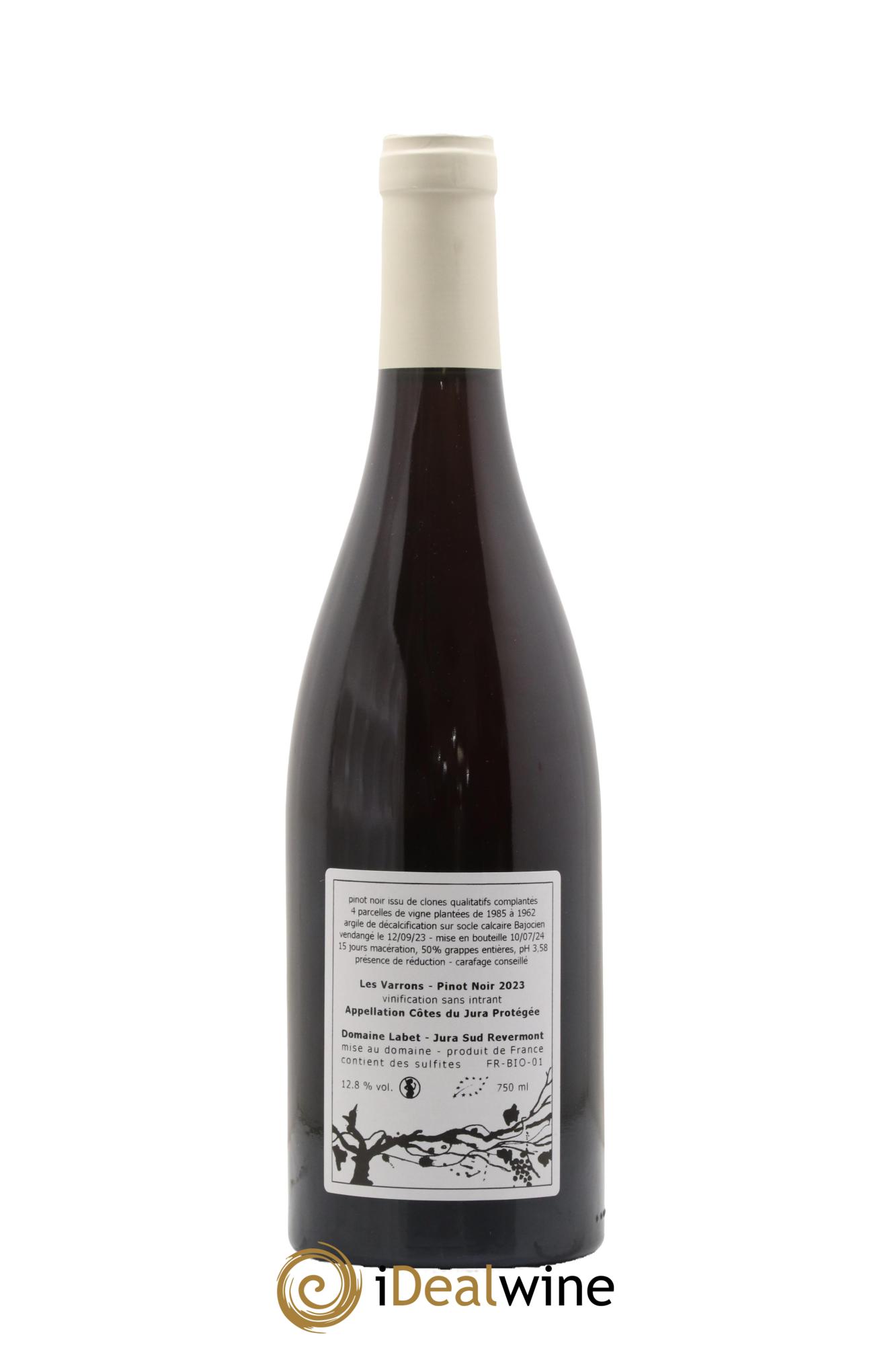 Côtes du Jura Pinot Noir Les Varrons Sélection Massale Romain - Julien - Charline Labet 2023 - Lot de 1 bouteille - 1