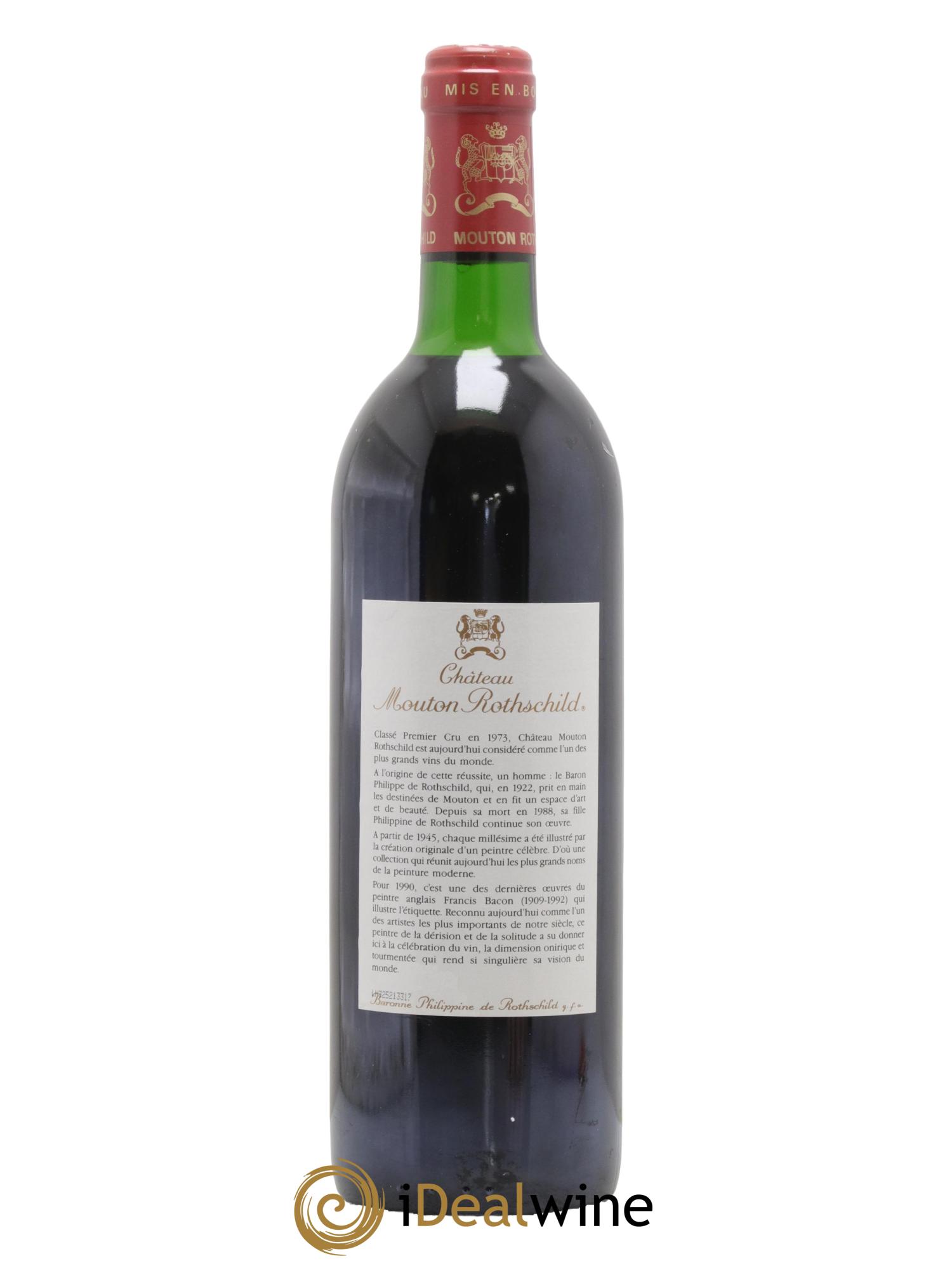 Château Mouton Rothschild 1er Grand Cru Classé 1990 - Lot de 1 bouteille - 1