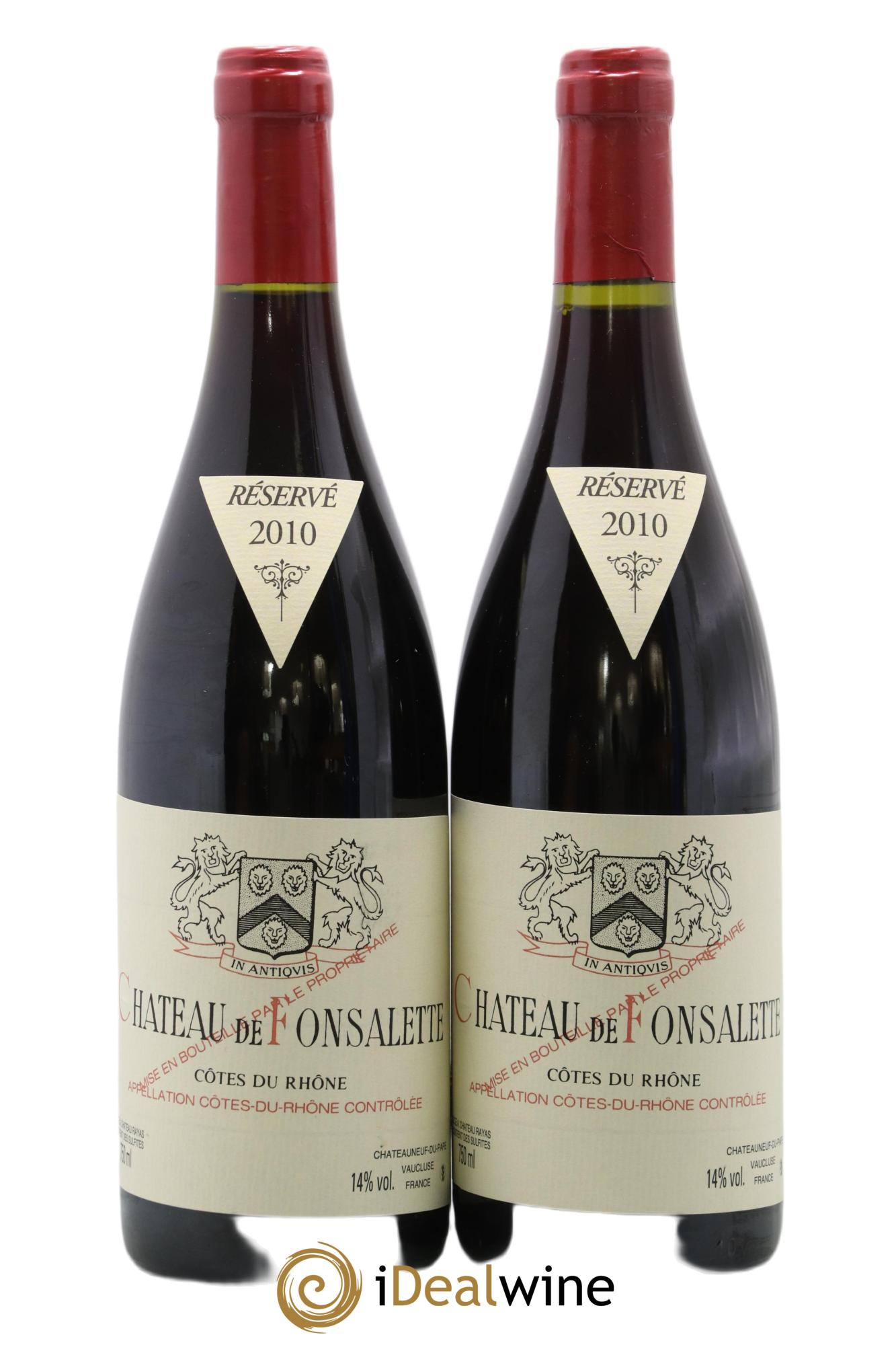 Côtes-du-Rhône Château de Fonsalette Emmanuel Reynaud 2010 - Lot of 2 bottles - 0