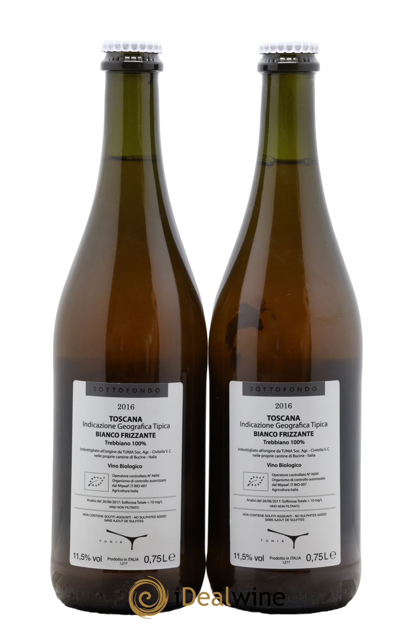 Italie Toscana IGT Sottofondo Tunia 2016 - Lot of 2 bottles - 1