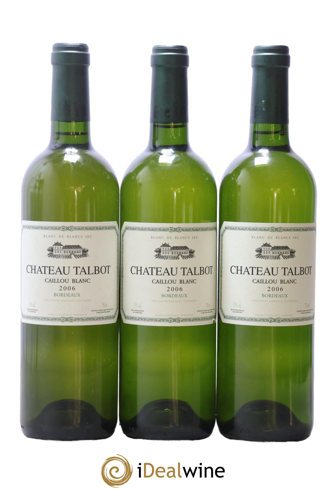 Château Talbot Caillou Blanc 2006 - Posten von 3 Flaschen - 0