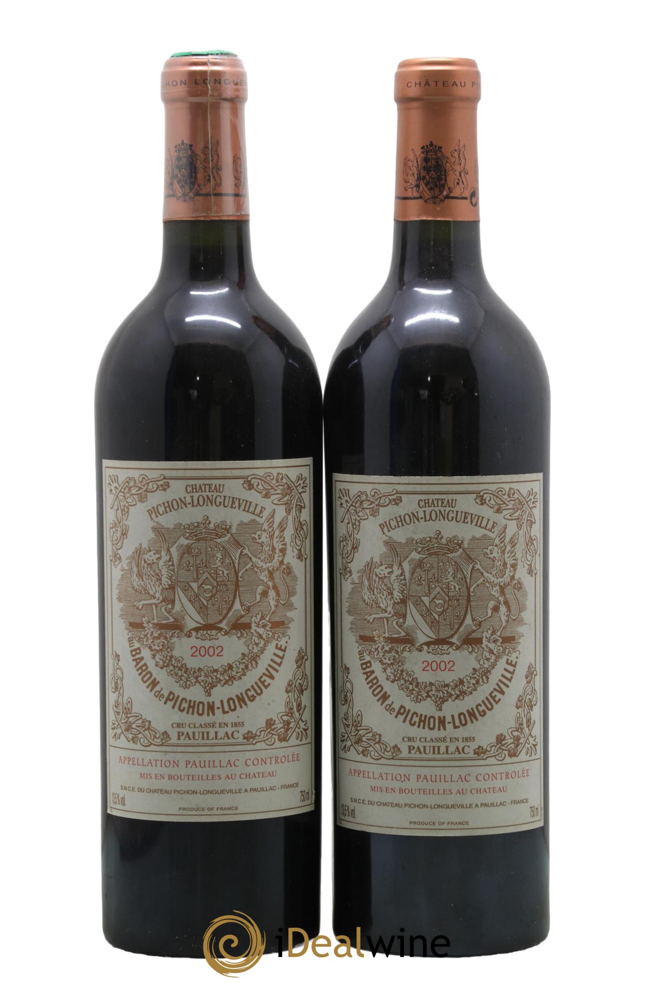 Pichon Longueville Baron 2ème Grand Cru Classé 2002 - Lotto di 2 bottiglie - 0