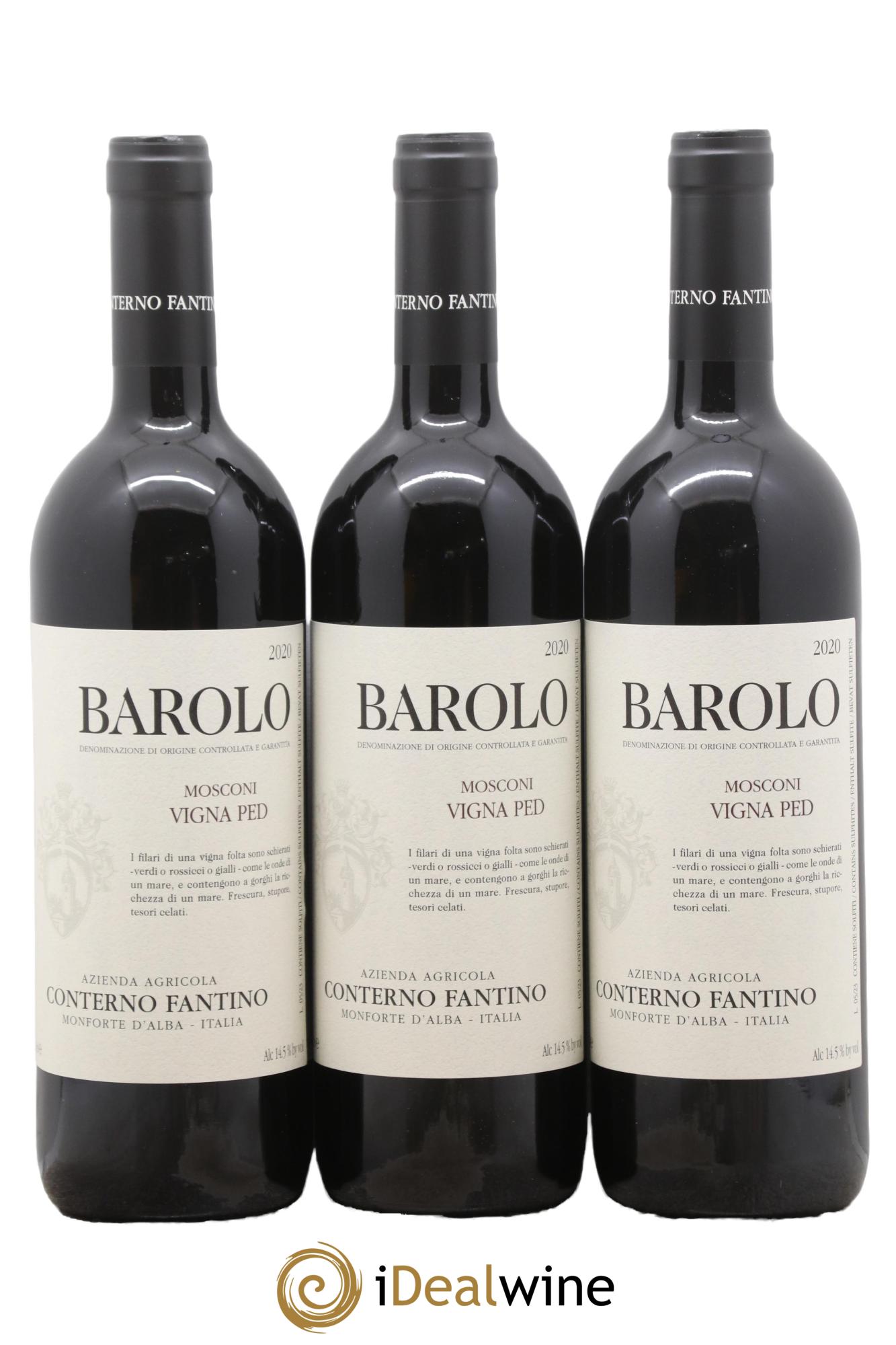 Barolo DOCG Mosconi Vigna Ped Conterno Fantino 2020 - Lot de 3 bouteilles - 0