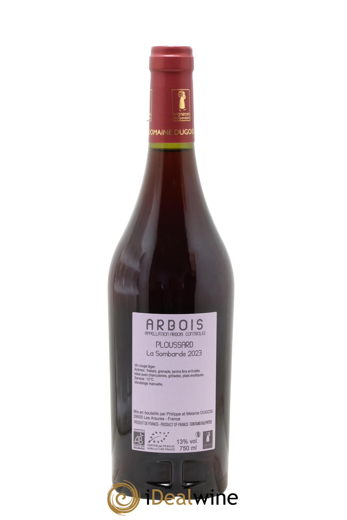 Arbois Ploussard La Sombarde Domaine Dugois 2023 - Lot de 1 bouteille - 1