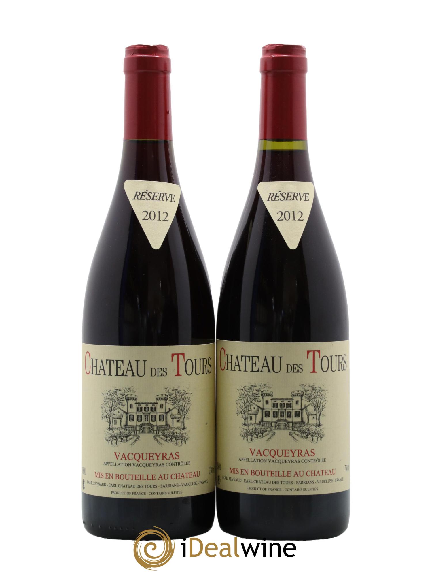 Vacqueyras Château des Tours Emmanuel Reynaud 2012 - Lot de 2 bouteilles - 0