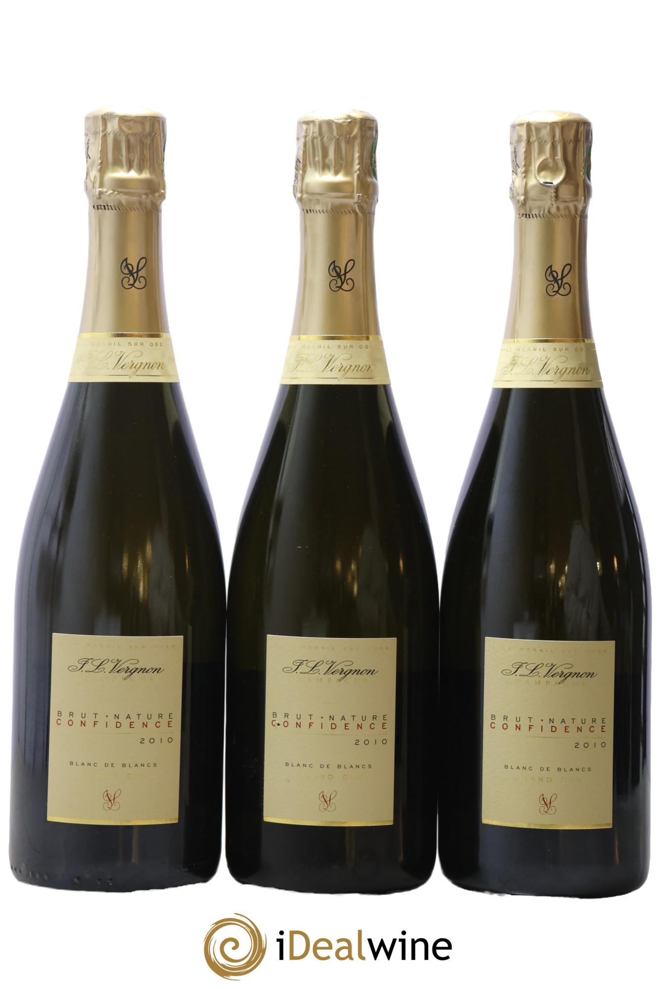 Confidence Blanc de Blancs Brut Nature J.L. Vergnon 2010 - Lot of 3 bottles - 0