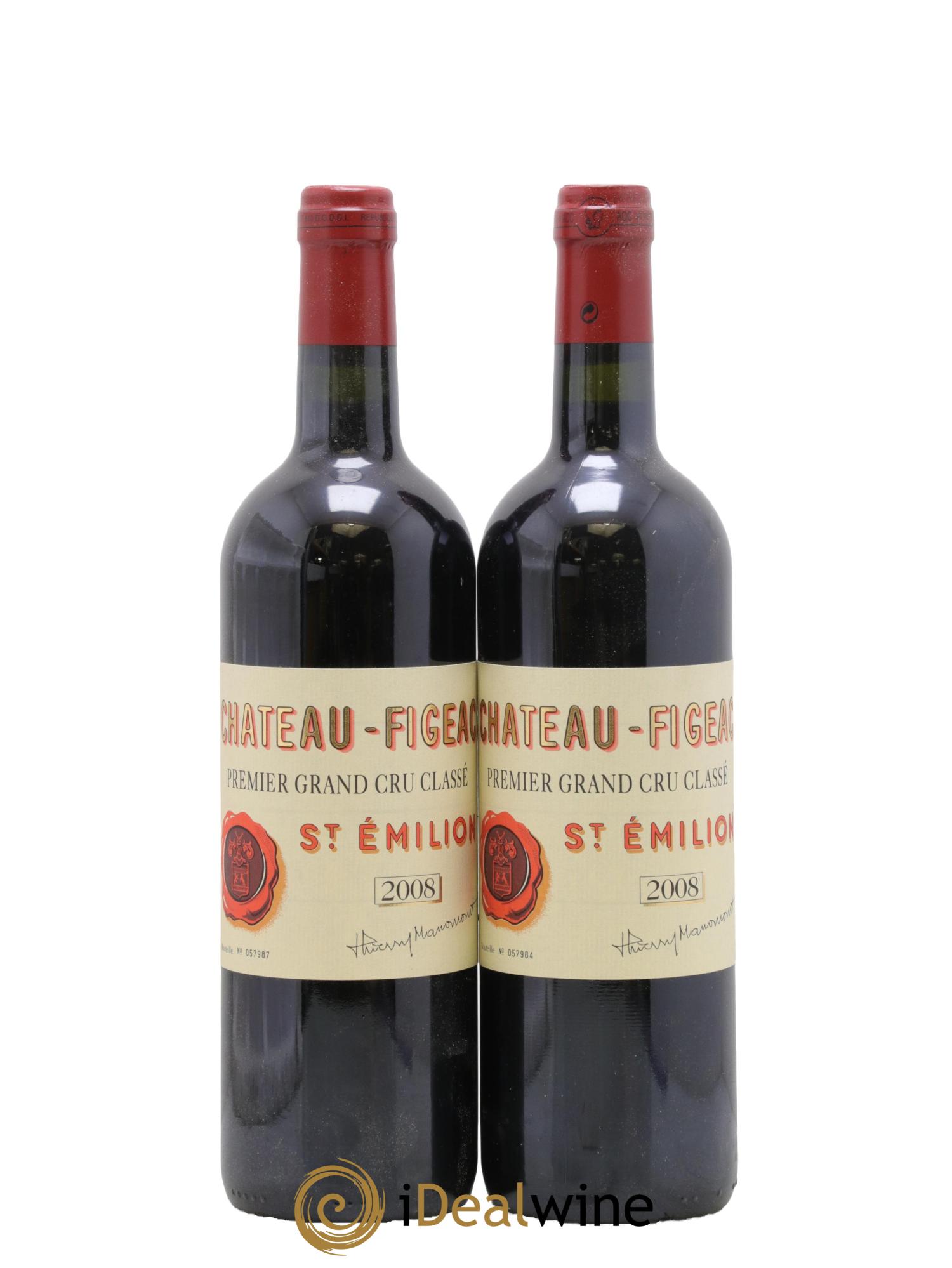 Château Figeac 1er Grand Cru Classé A 2008 - Posten von 2 Flaschen - 0