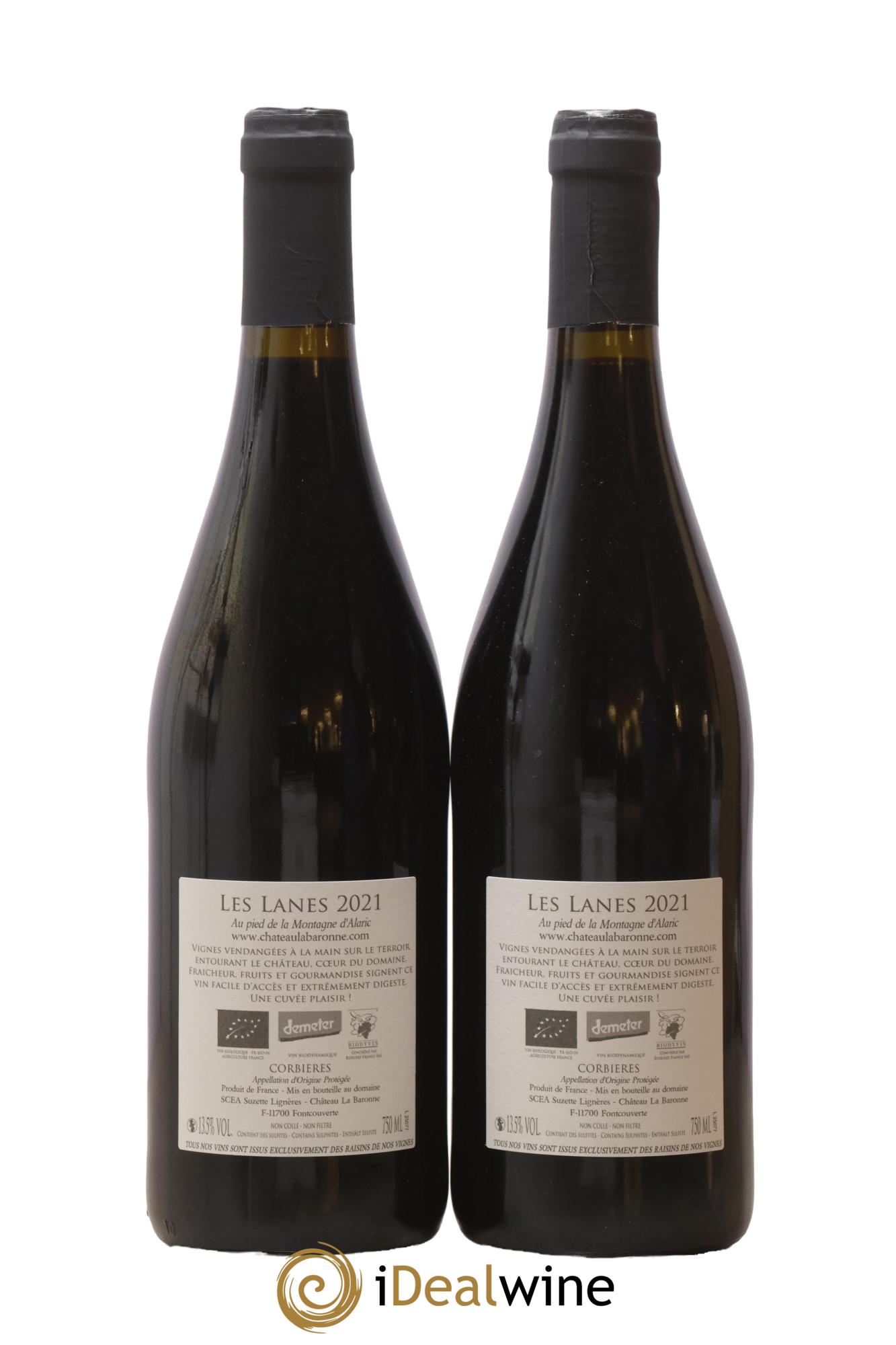 Corbières Vignes des Lanes Château La Baronne 2021 - Lot de 2 bouteilles - 1