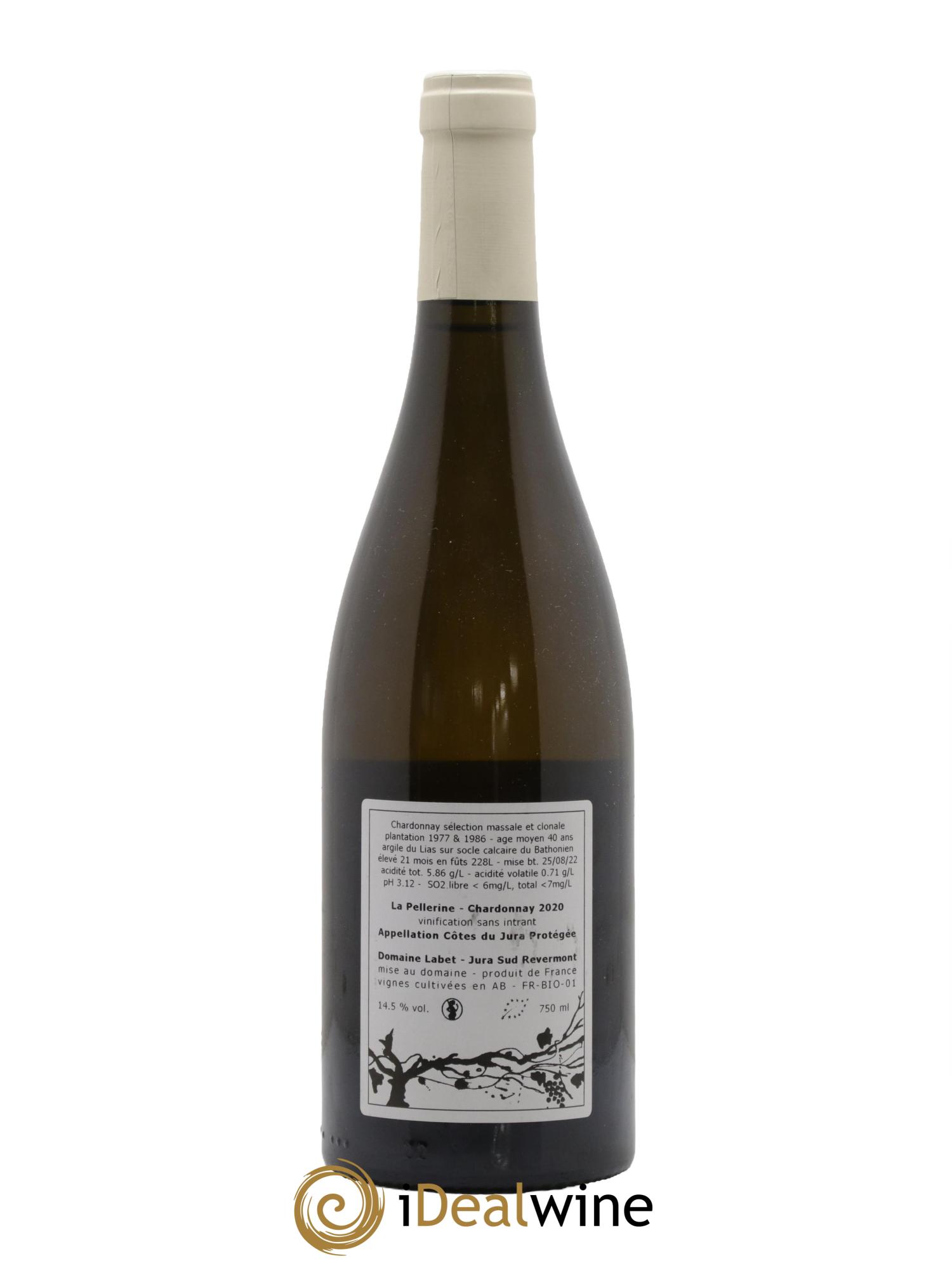 Côtes du Jura Chardonnay La Pellerine Romain - Julien - Charline Labet 2020 - Lot de 1 bouteille - 1
