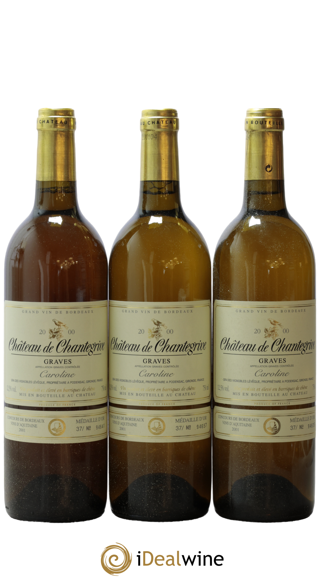 Château de Chantegrive Cuvée Caroline 2000 - Lot de 3 bouteilles - 0
