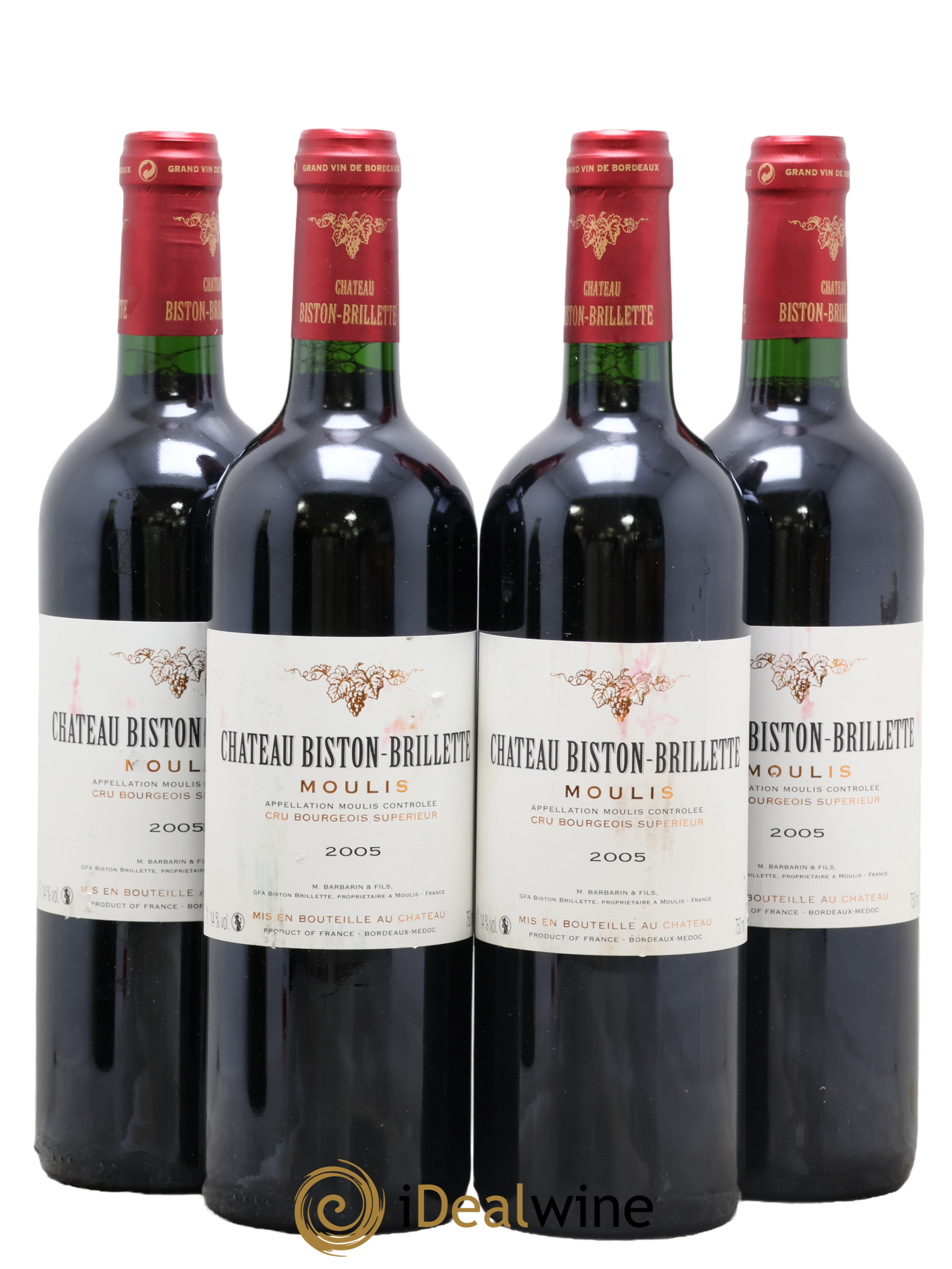 Château Biston Brillette 2005 - Lot of 4 bottles - 0