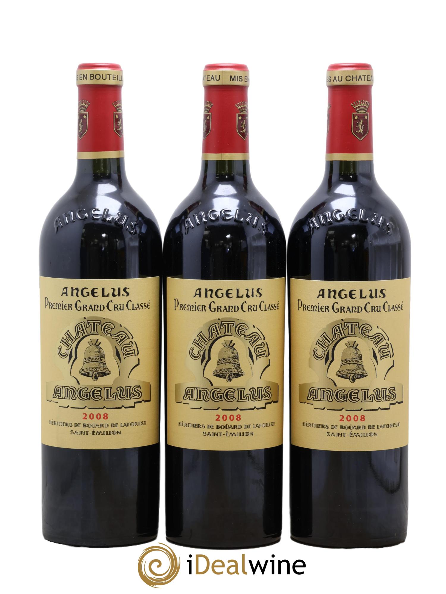Château Angélus 1er Grand Cru Classé A 2008 - Lot of 3 bottles - 0