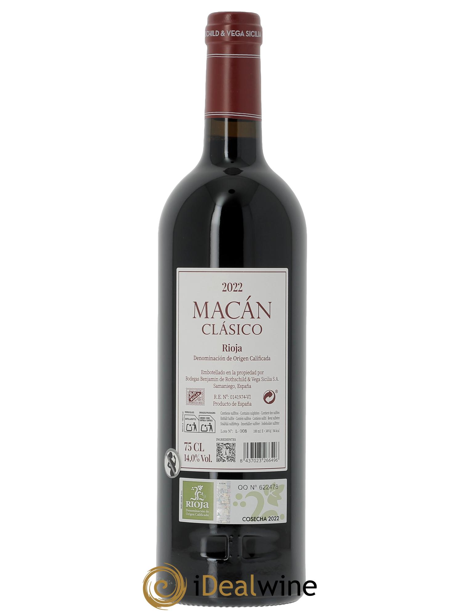 Rioja DOCa Macan Classico Benjamin de Rothschild & Vega Sicilia S.A  2022 - Lot of 1 bottle - 1