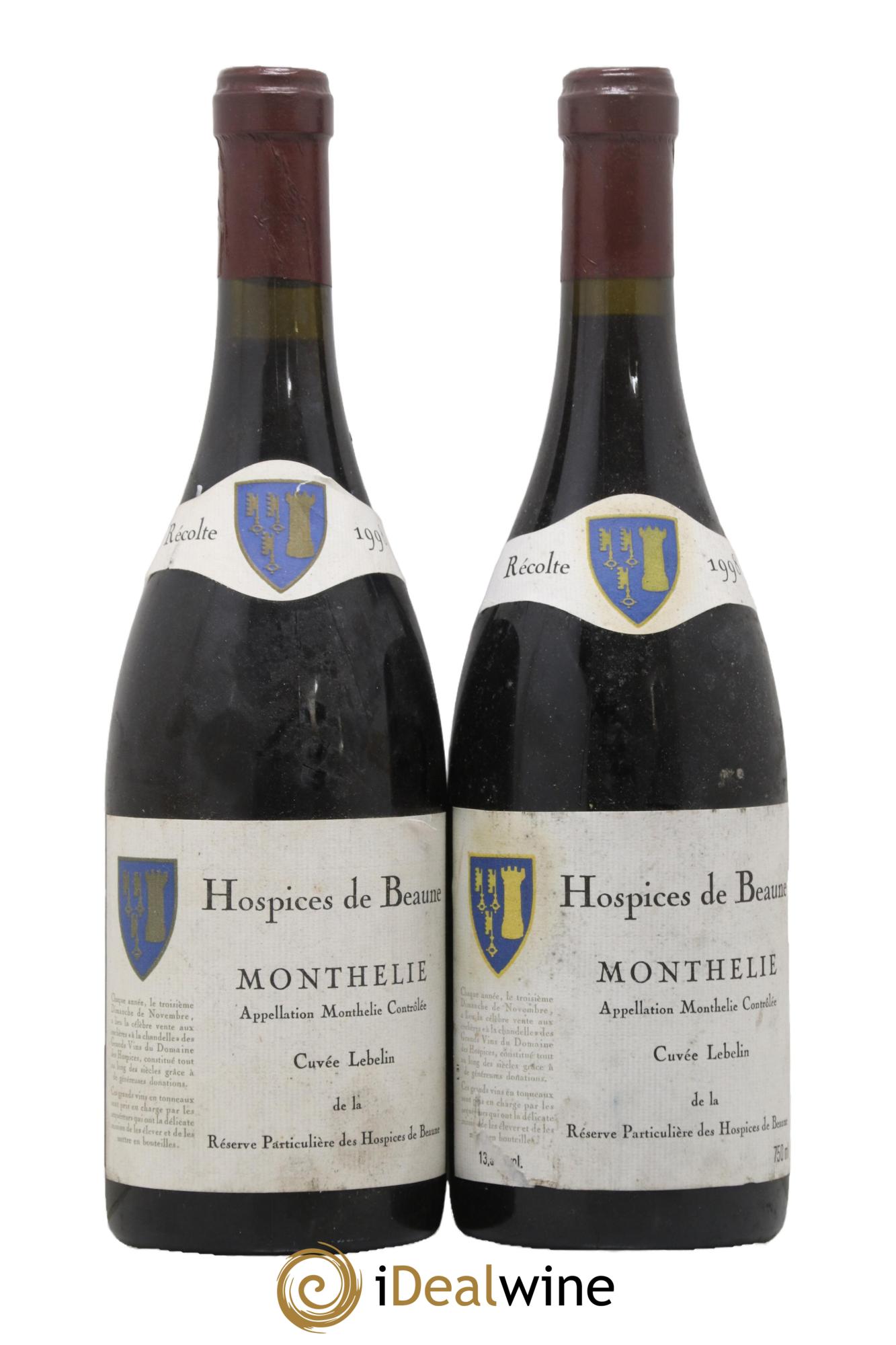 Monthélie Cuvée Lebelin Hospice de Beaune 1998 - Lot de 2 bouteilles - 0