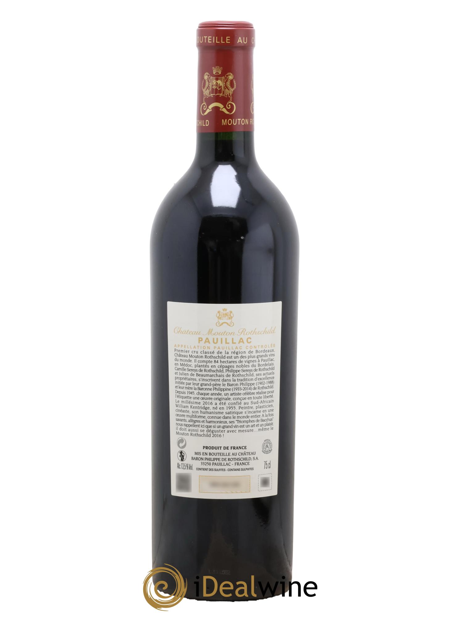 Château Mouton Rothschild 1er Grand Cru Classé 2016 - Lot of 1 bottle - 1