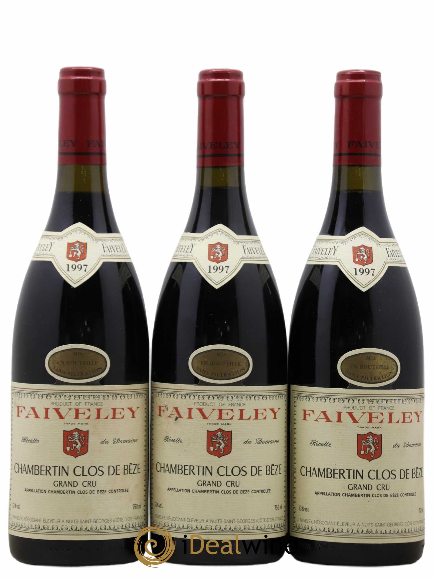 Chambertin Clos de Bèze Grand Cru Faiveley 1997 - Lot de 3 bouteilles - 0