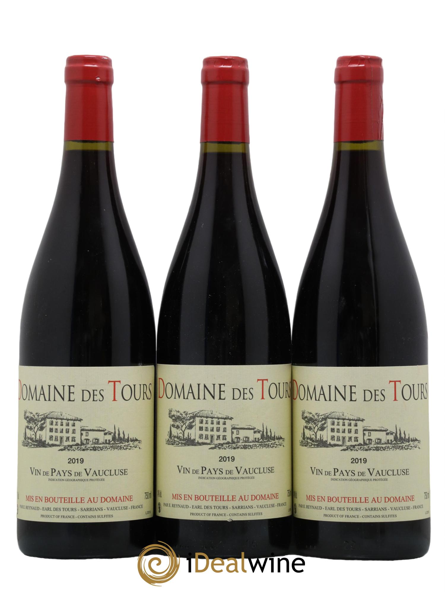 Vaucluse (Vin de Pays de Vaucluse) Domaine des Tours Emmanuel Reynaud 2019 - Lot de 3 bouteilles - 0