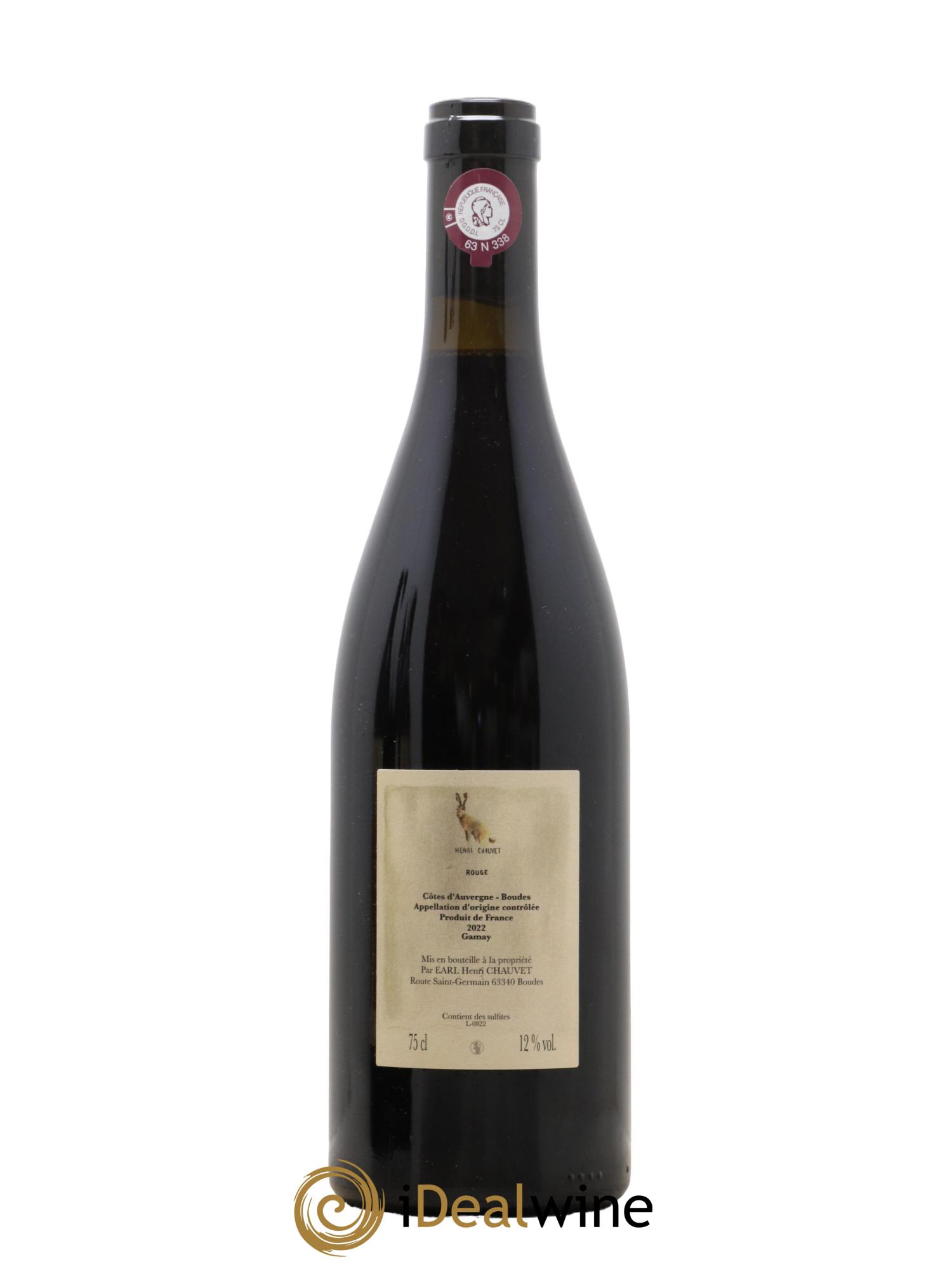 Vin de France Rouge Gamay Chauvet 2022 - Lot de 1 bouteille - 1
