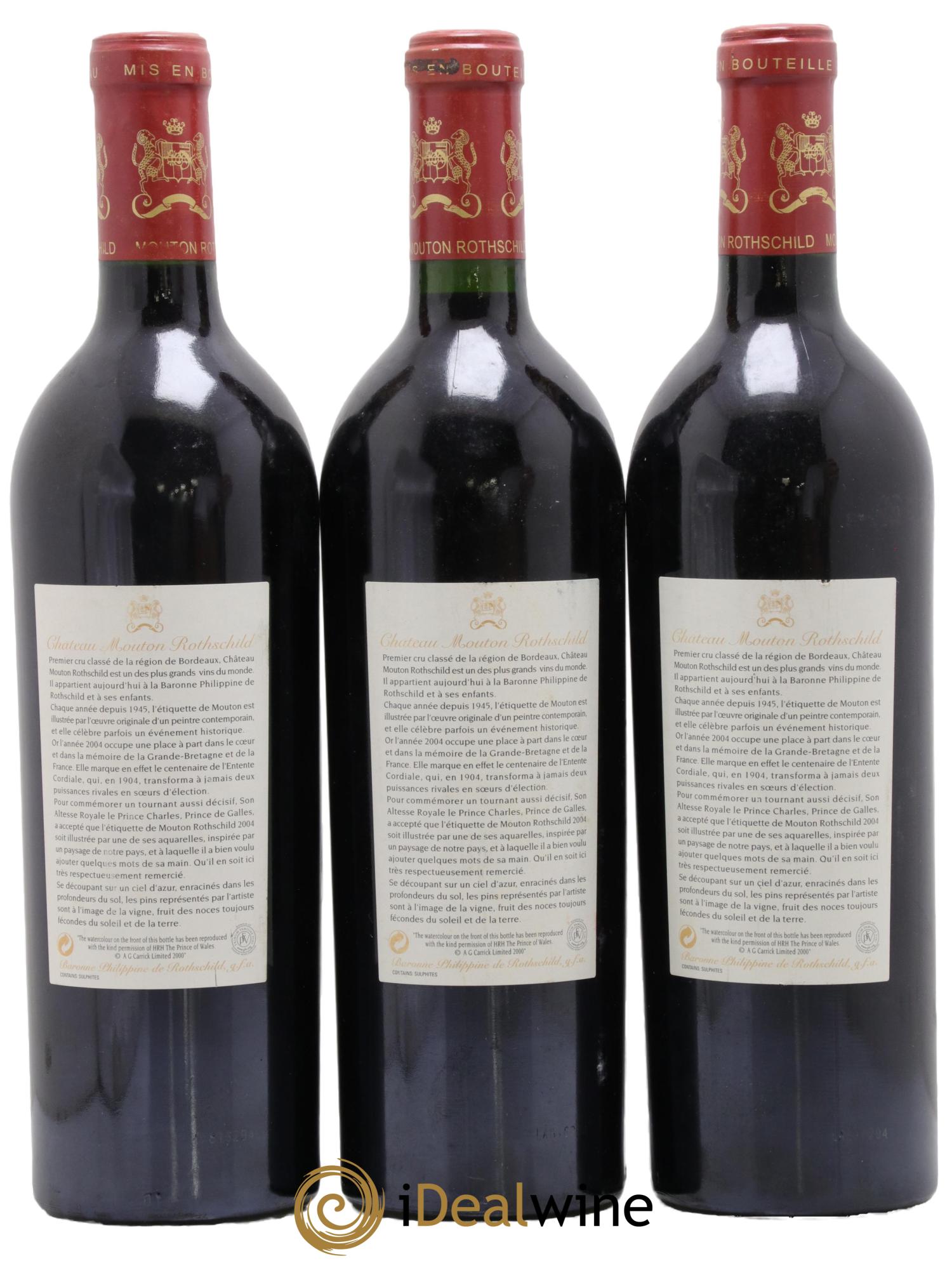 Château Mouton Rothschild 1er Grand Cru Classé 2004 - Lot of 3 bottles - 1