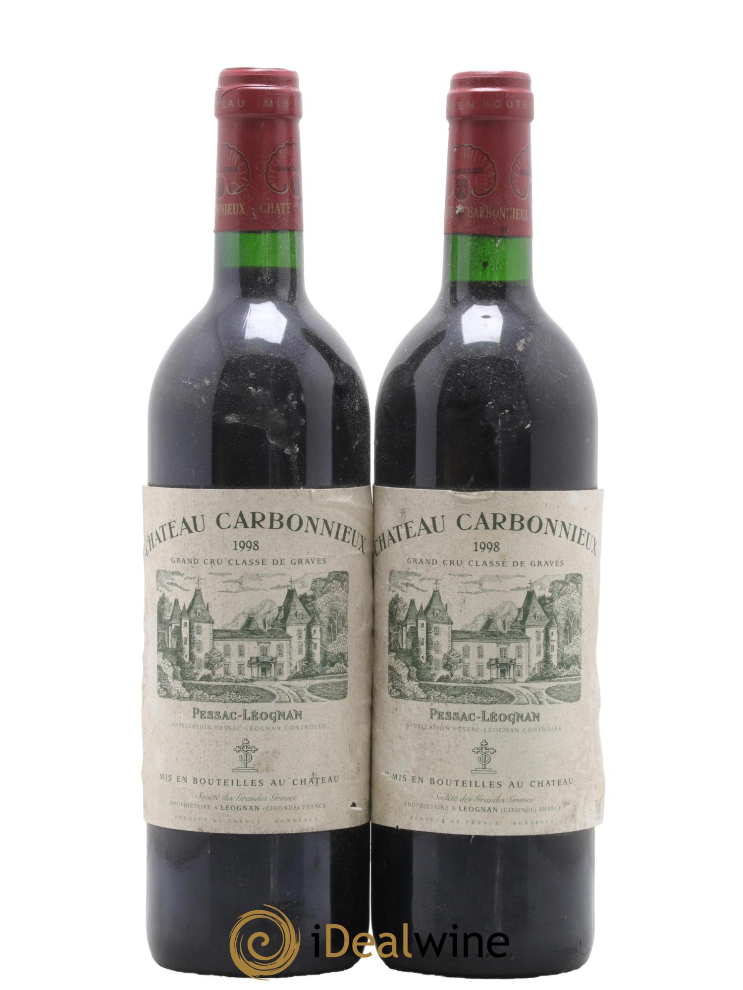 Château Carbonnieux Cru Classé de Graves 1998 - Lot de 2 bouteilles - 0