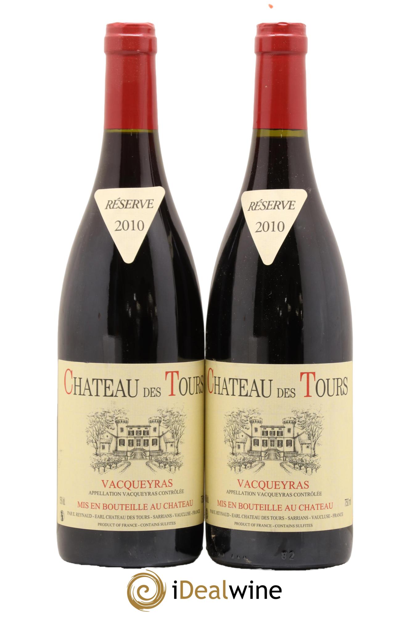 Vacqueyras Château des Tours Emmanuel Reynaud 2010 - Lot de 2 bouteilles - 0