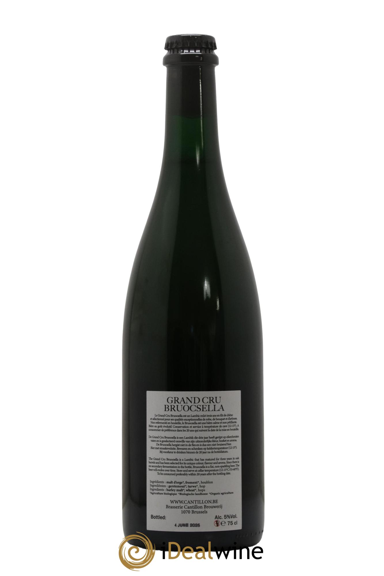 Bière Grand Cru Bruocsella Lambic Bio Saison 2021-2022 Gueuze Cantillon - Lot de 1 bouteille - 1